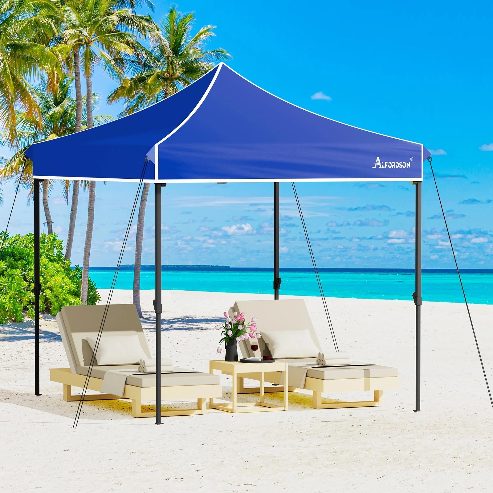 6 Alfordson Gazebo 3x3m Pop Up Marquee Canopy - Blue, 6 of 10