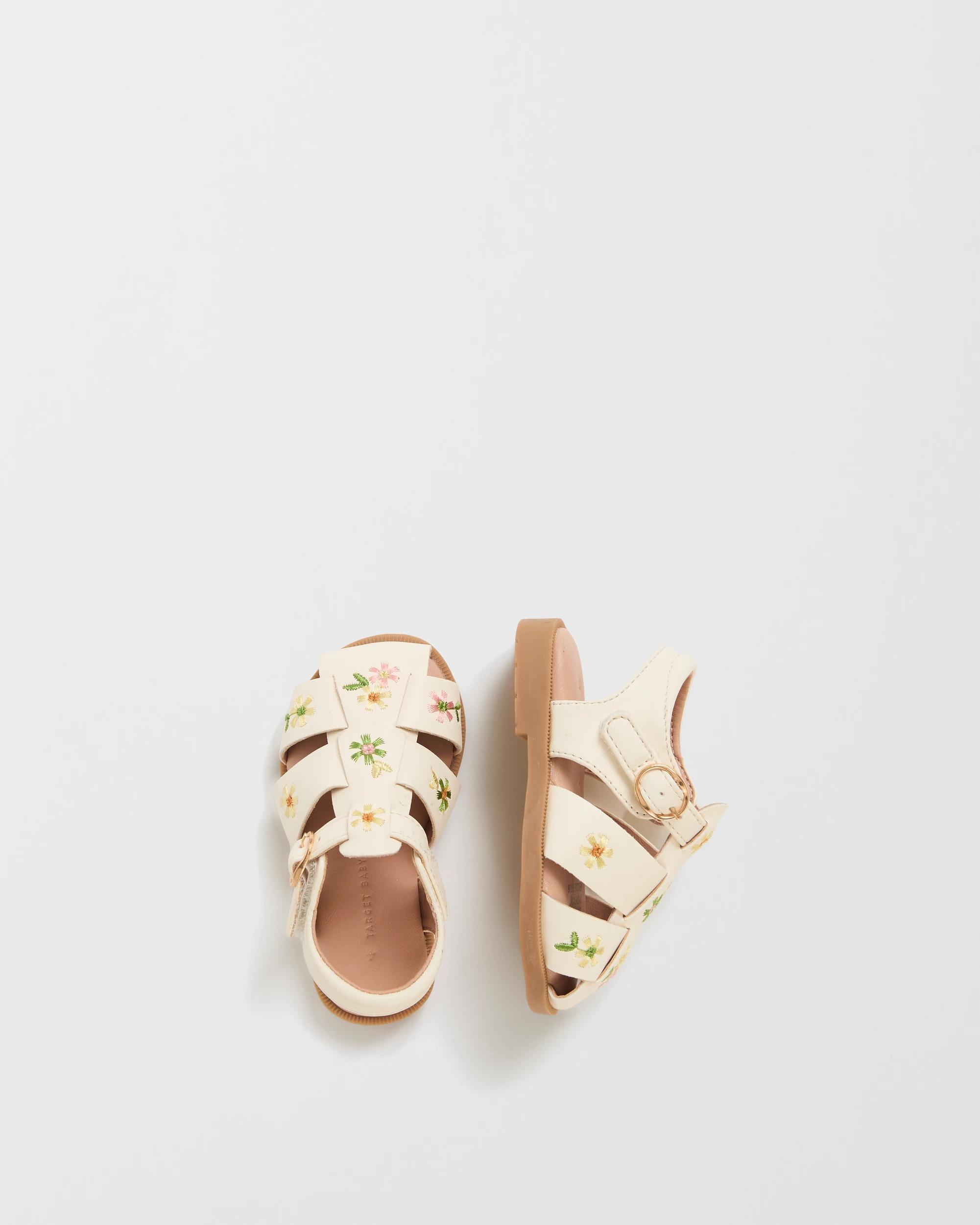3 Target Baby First Walker Embroidered Caged Sandals CREAM, 3 of 3