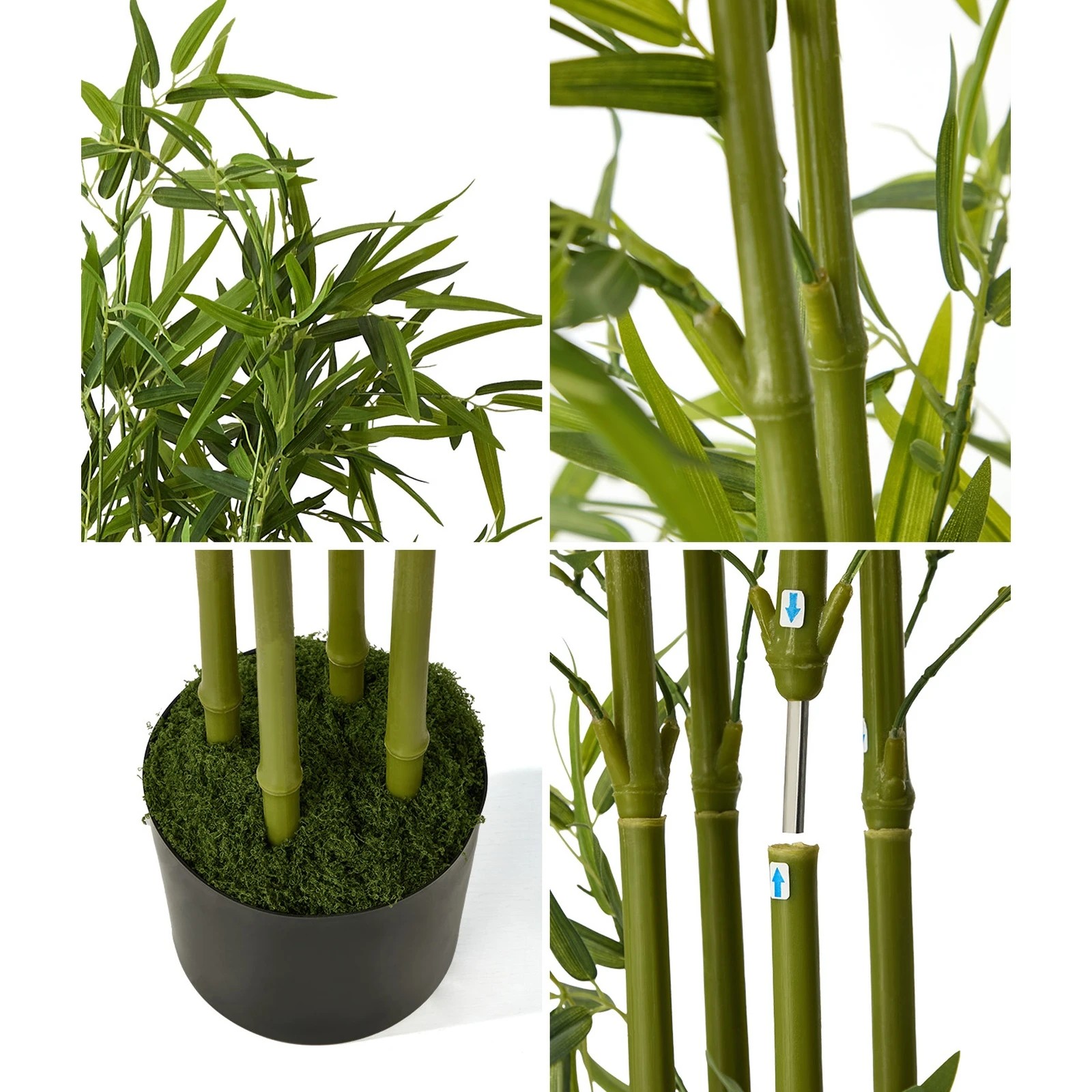 5 Livsip 2 Pack Artificial Bamboo Tree 150cm Potted Faux Plant Outdoor Home Decor, 5 of 8