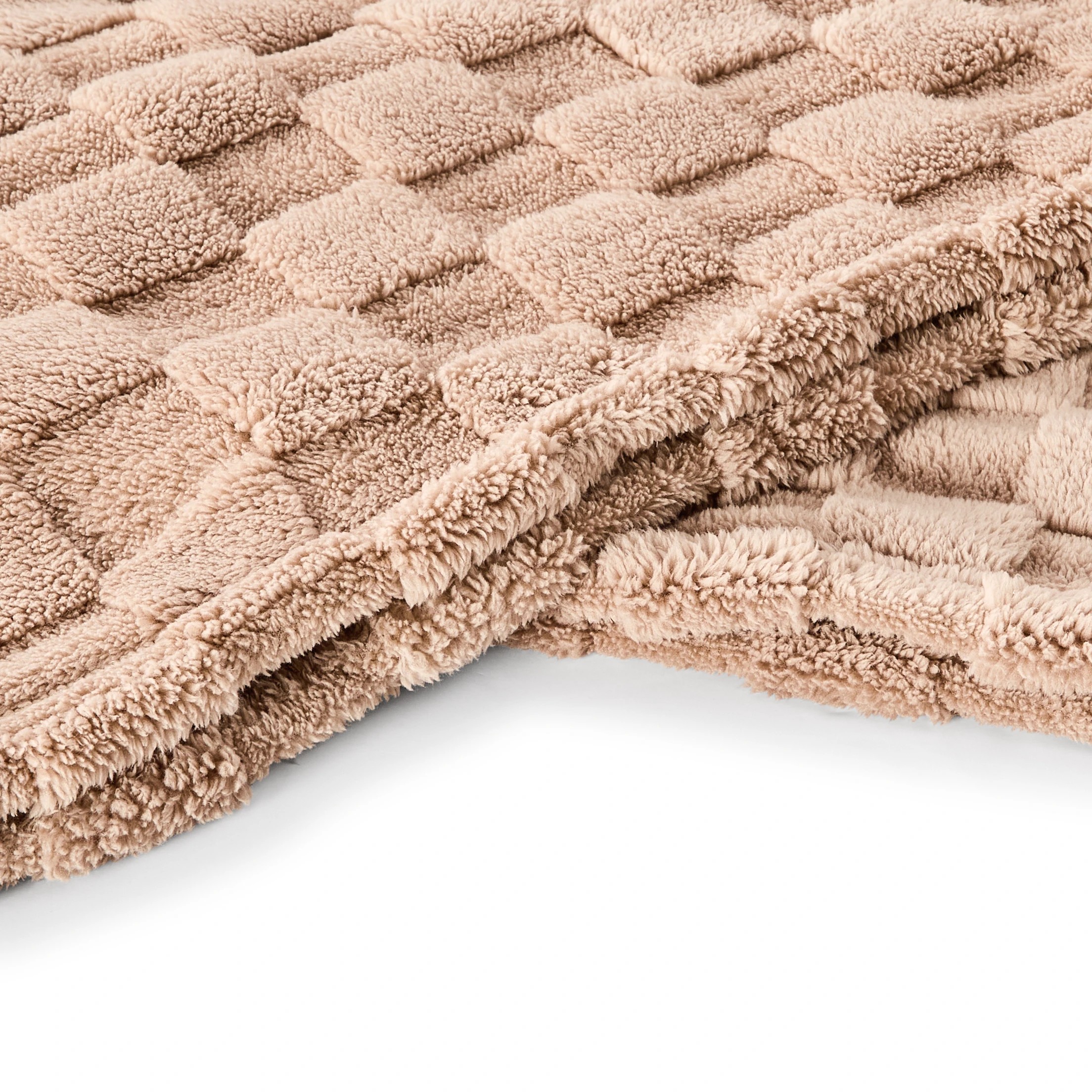 6 Check Jacquard Blanket - Queen/King Bed, Mocha, 6 of 6