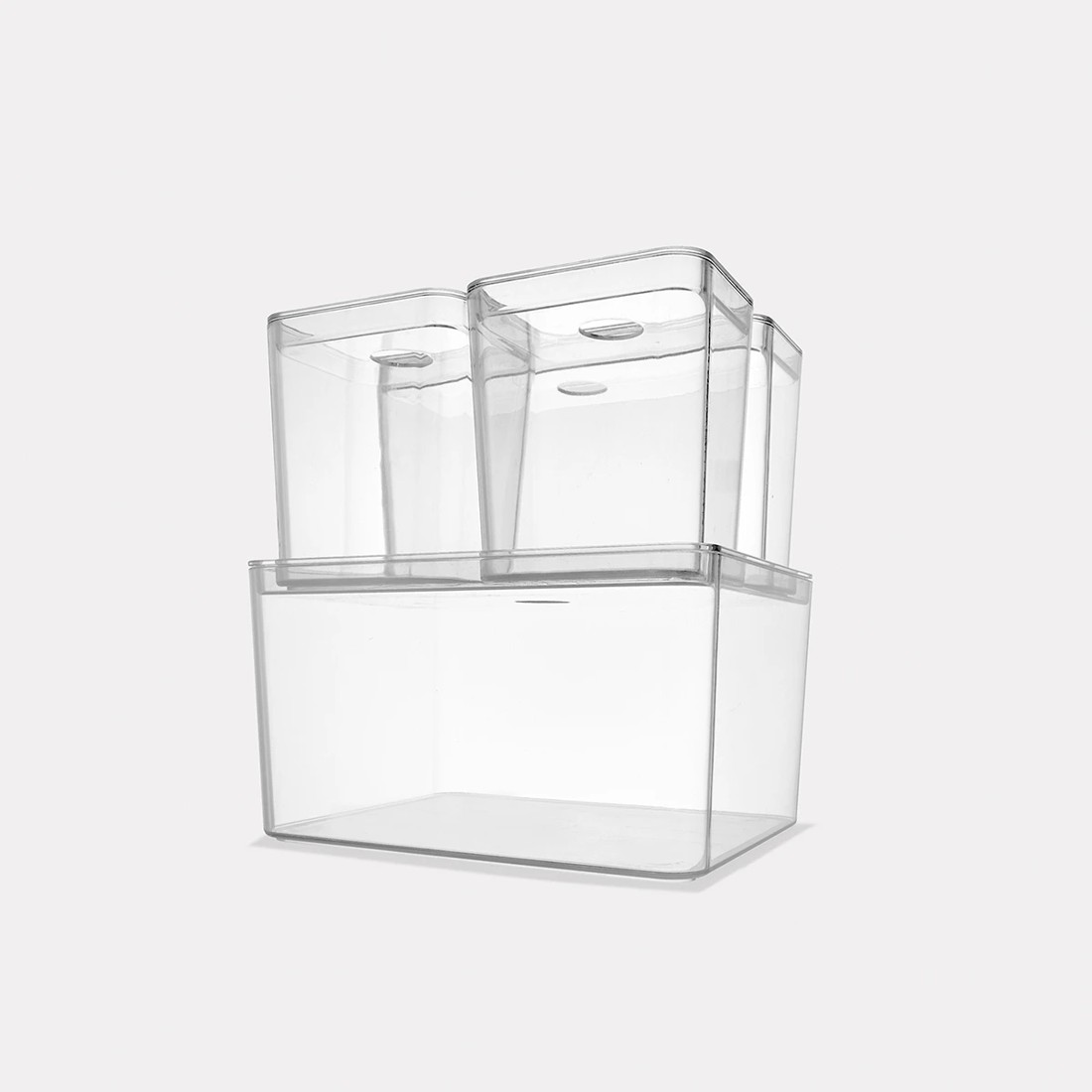 4 Set of 4 Clear Organisers with Lids, 4 of 10