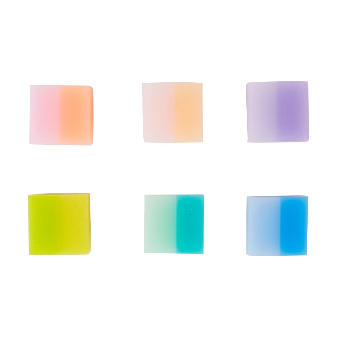 3 6 Pack Eraser Set - Ombre, 3 of 6