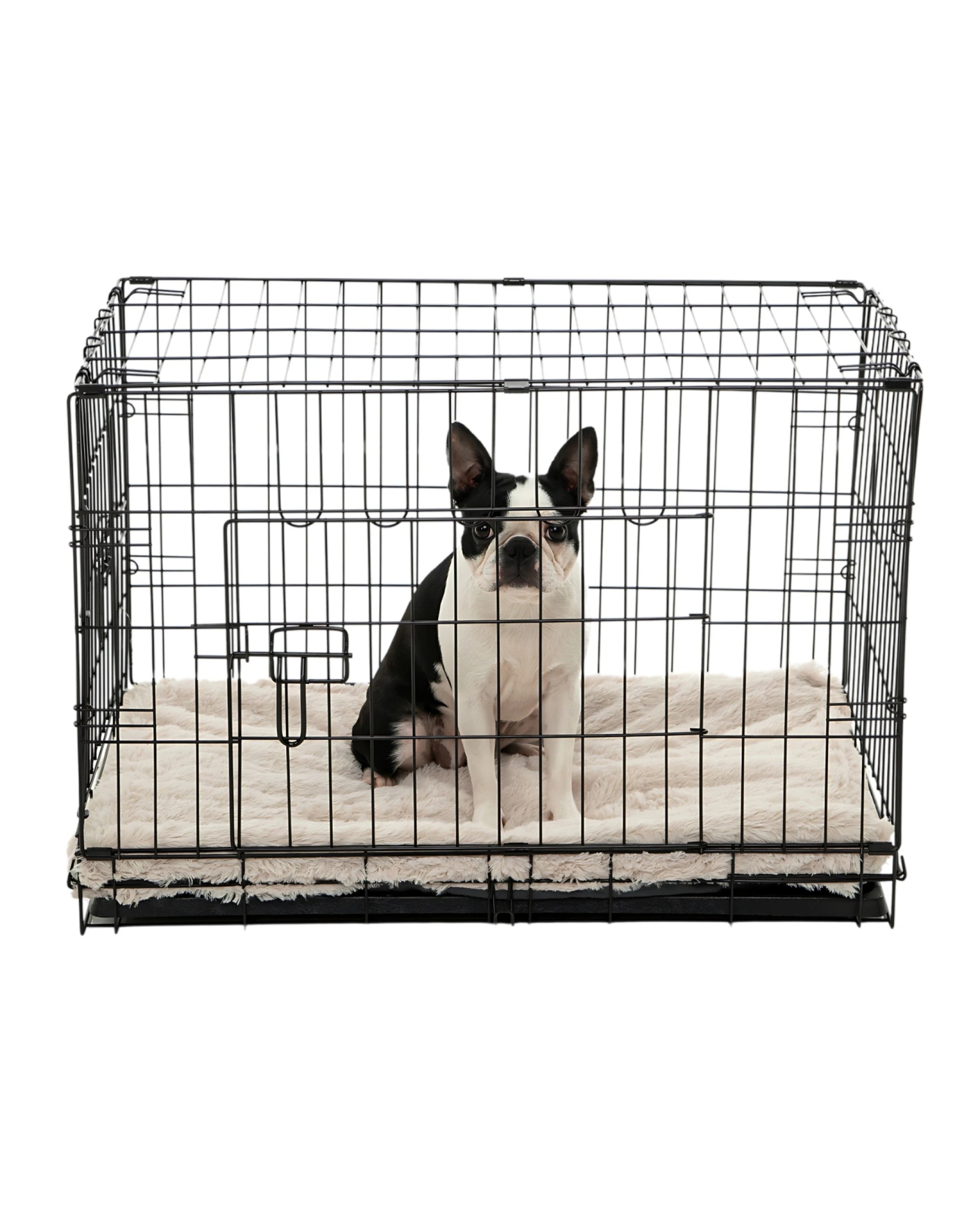 4 Charlie's Faux Fur Crate Dog Bed Large - Beige, 4 of 5