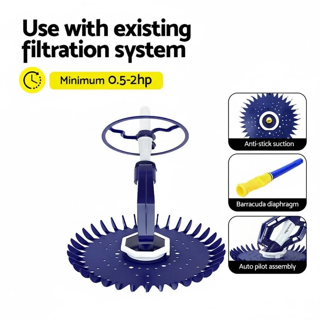 5 Aqua Buddy Pool Cleaner Automatic Vacuum Floor Climb Suction Swimming Hose 10M - Blue, 5 of 7