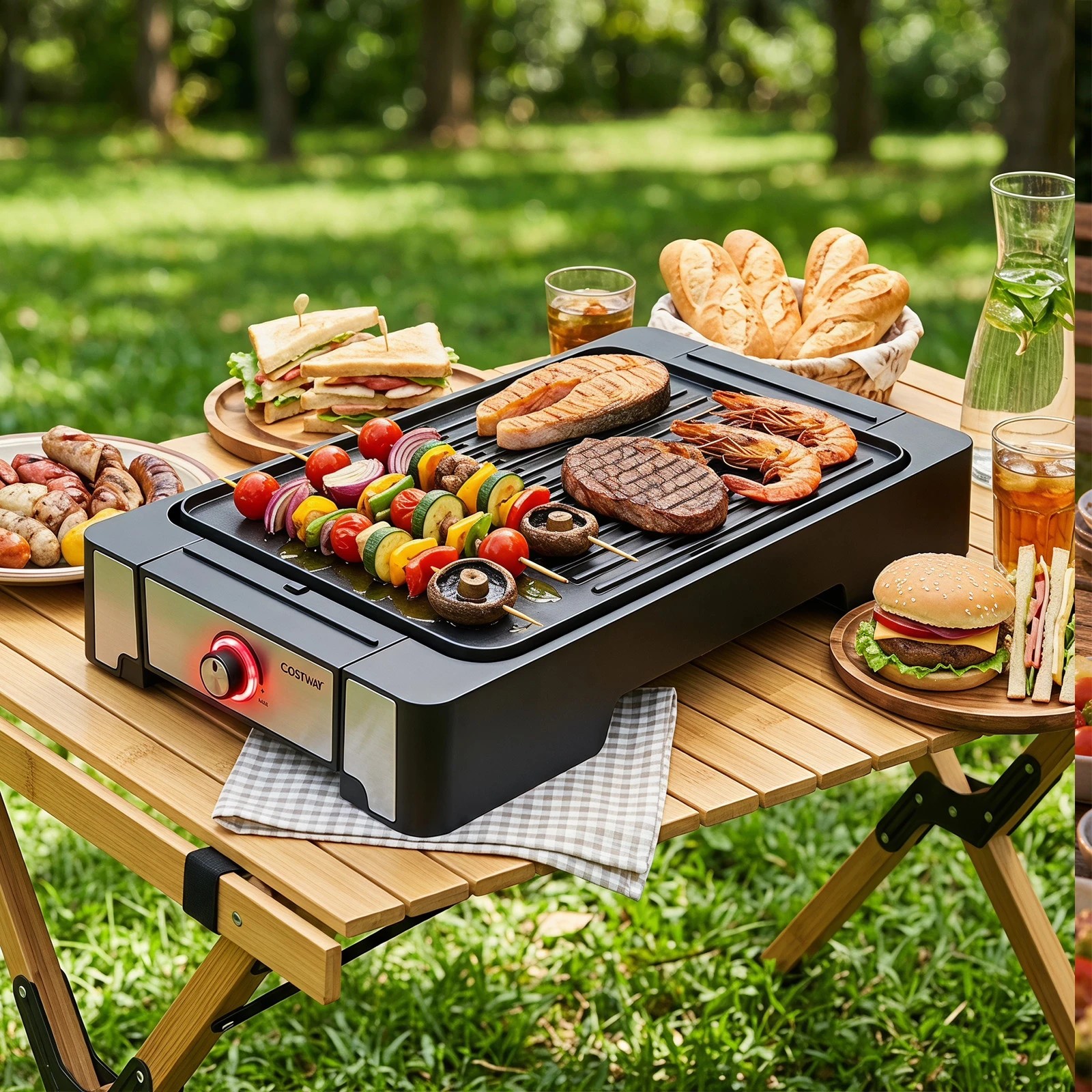 4 Costway 2300W Electric Griddle BBQ Grill w/Nonstick Cooking Plate, 4 of 5