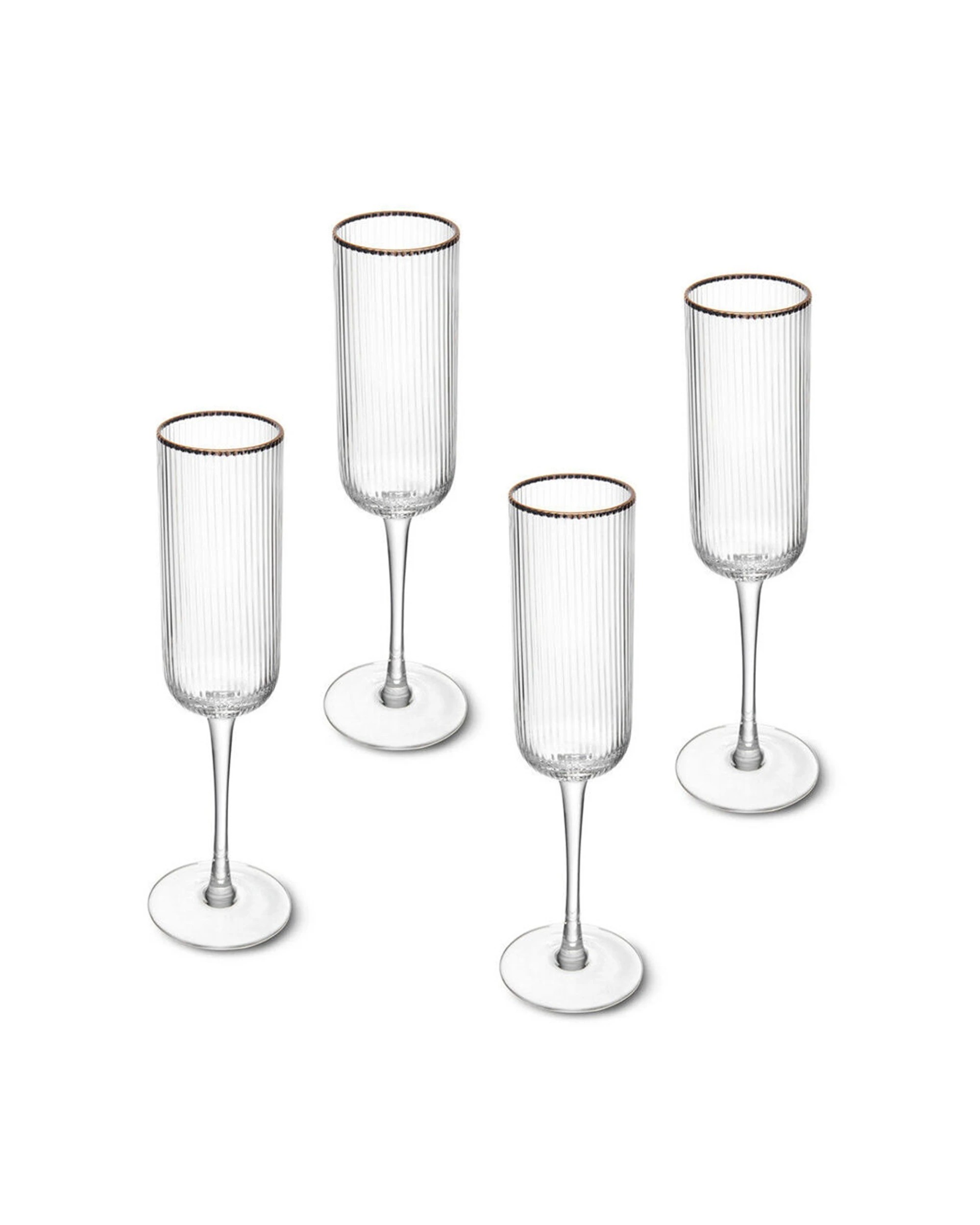 4 Mikasa 4pc Sorrento Crystal Flute Glass Set 200ml - Clear, 4 of 6