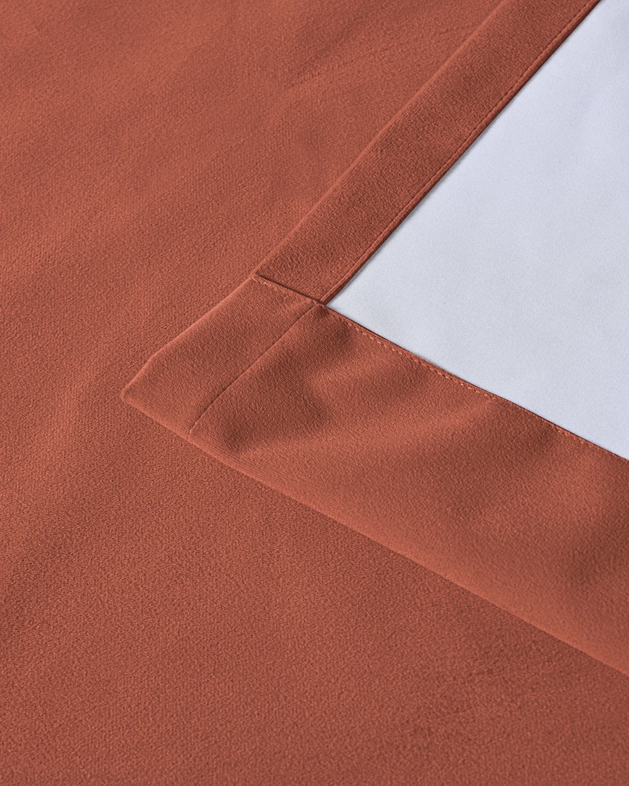 3 Cadence & Co. Byron Matte Velvet 100% Blockout S-Fold Curtain 385x280cm - Fits 220cm Track - Rust, 3 of 5