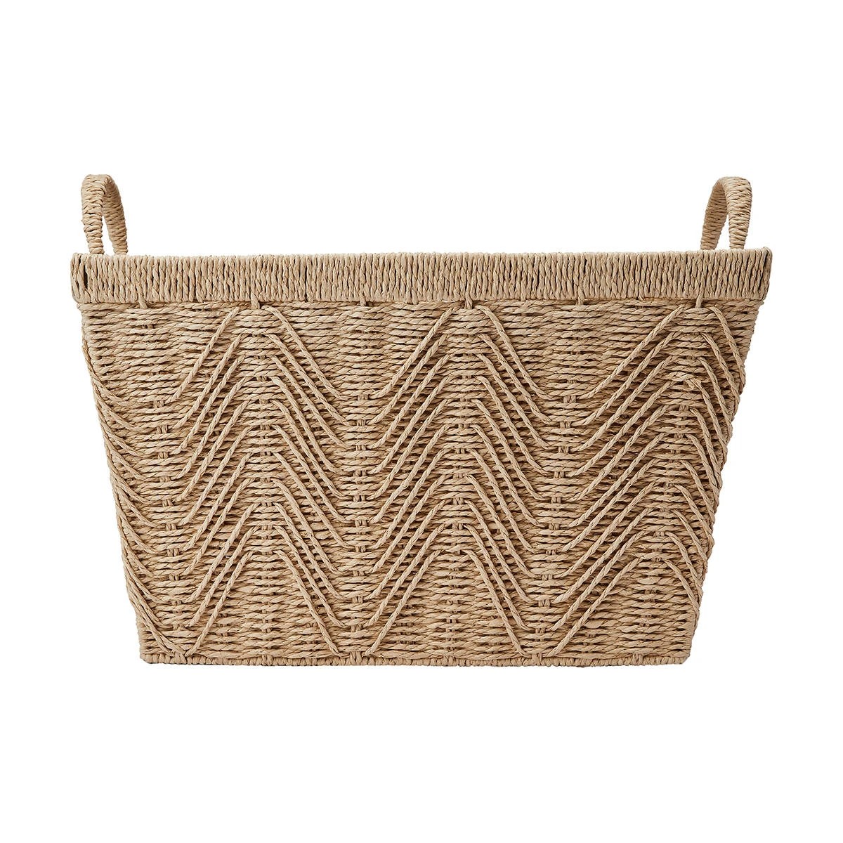 3 Rectangle Herringbone Paper Rope Basket - Natural, 3 of 7