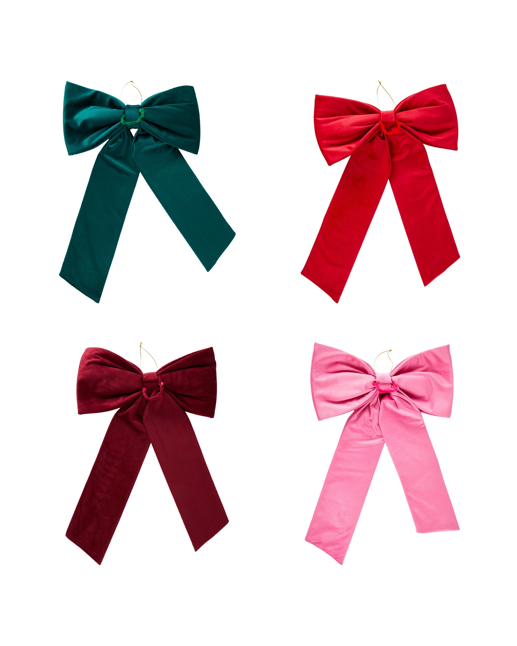 3 Large Velvet Bow - Assorted, 3 of 4