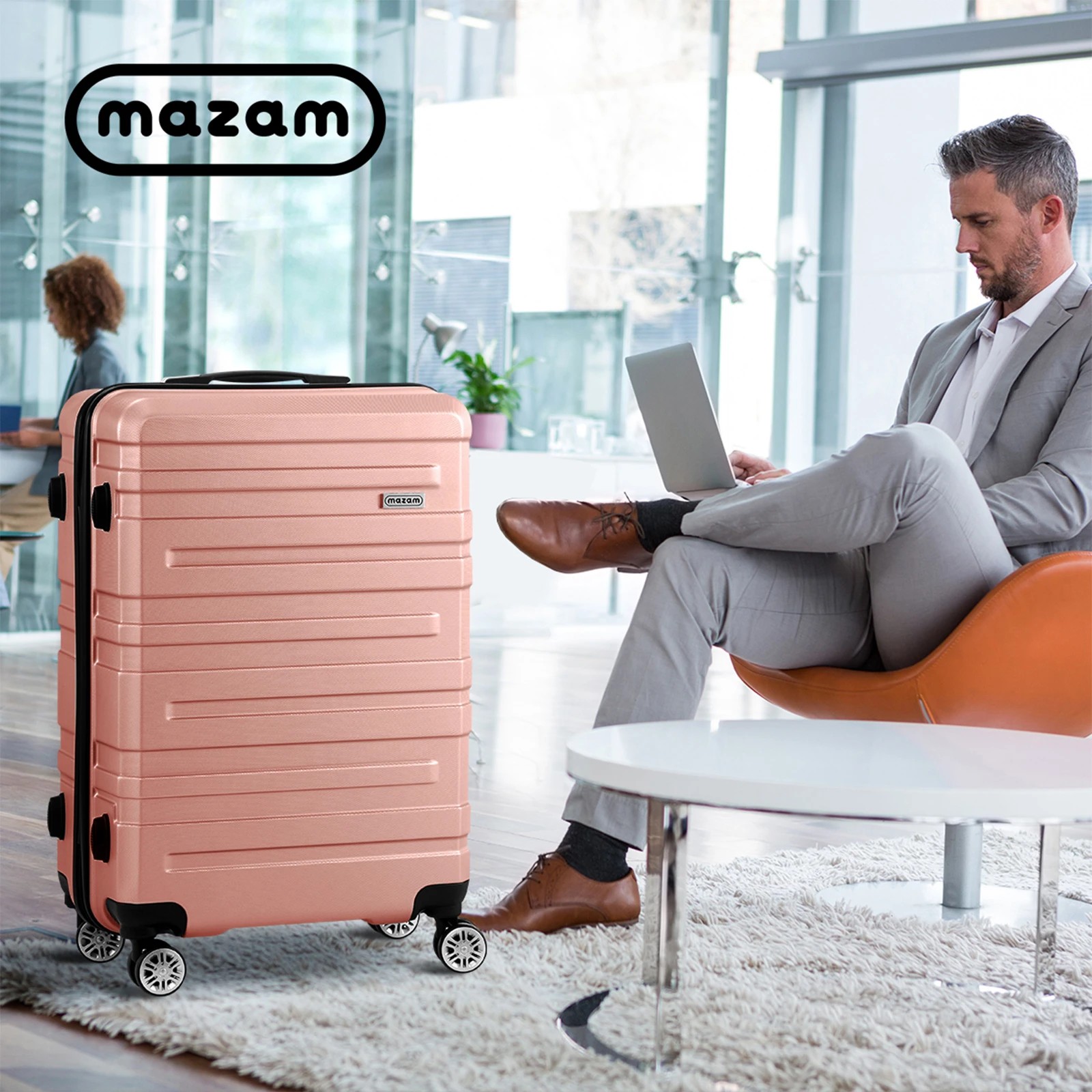 9 Mazam 28" Luggage Suitcase Travel TSA Lock Storage Hard Shell Case - Pink, 9 of 10