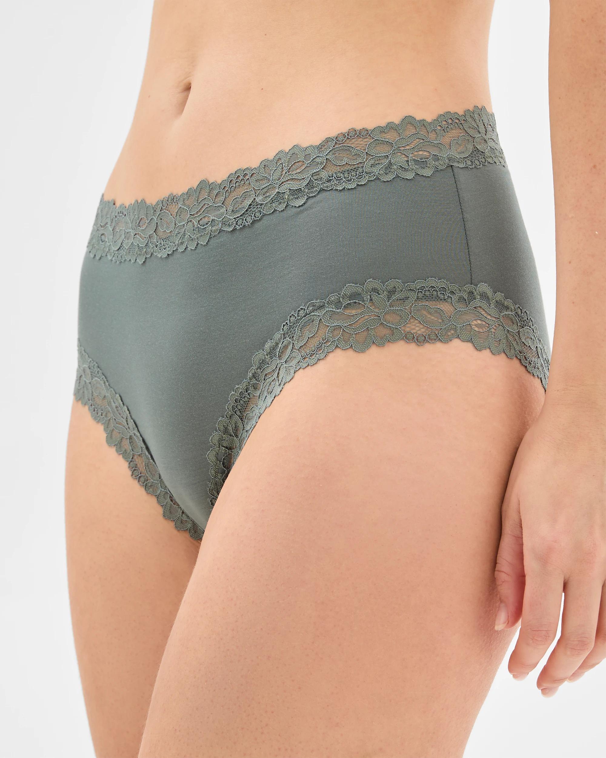 3 Target Womens Modal And Lace Midi Briefs 2 Pack BLASAM/CHINOIS GREEN, 3 of 4