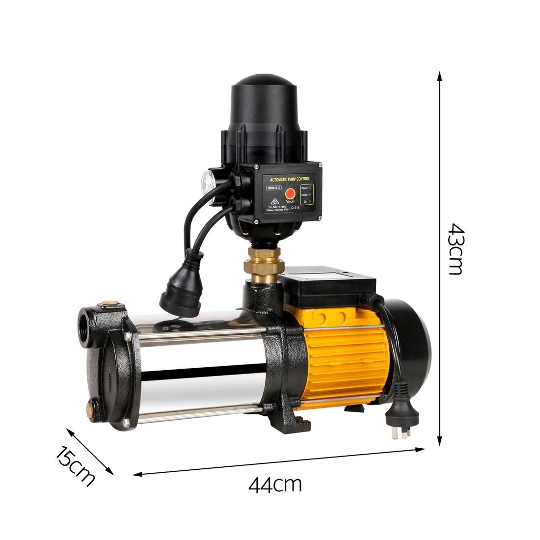2 Giantz Garden Water Pump High Pressure 2000W Max 4-Stage Tank Irrigation Transfer Booster Pump - Yellow, 2 of 8