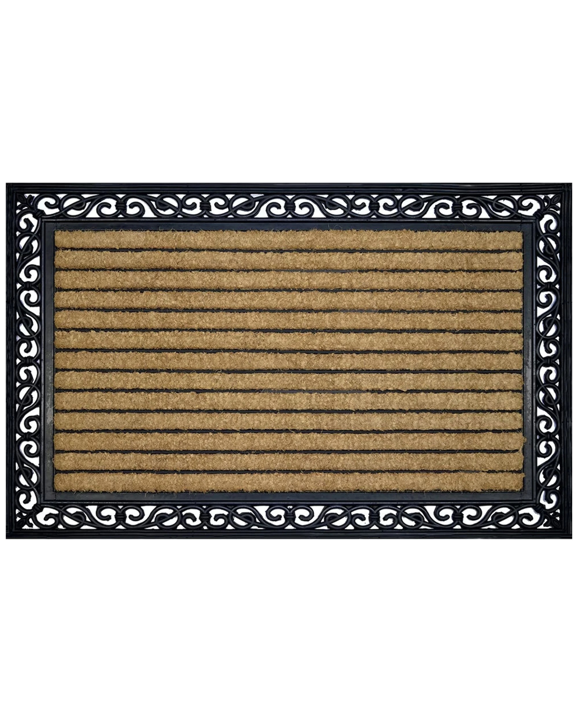 3 Solemate Rubber Coir Ribbed Large 120x76cm Functional Outdoor Front Doormat
 - Brown, 3 of 3