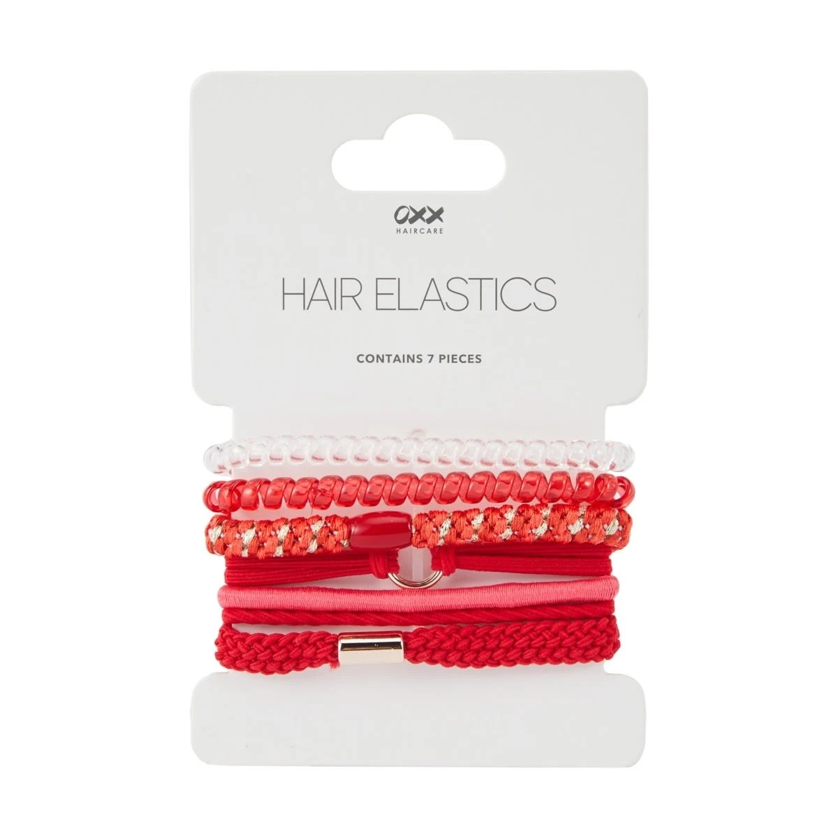 3 OXX Haircare 7 Piece Hair Elastics - Red, 3 of 3