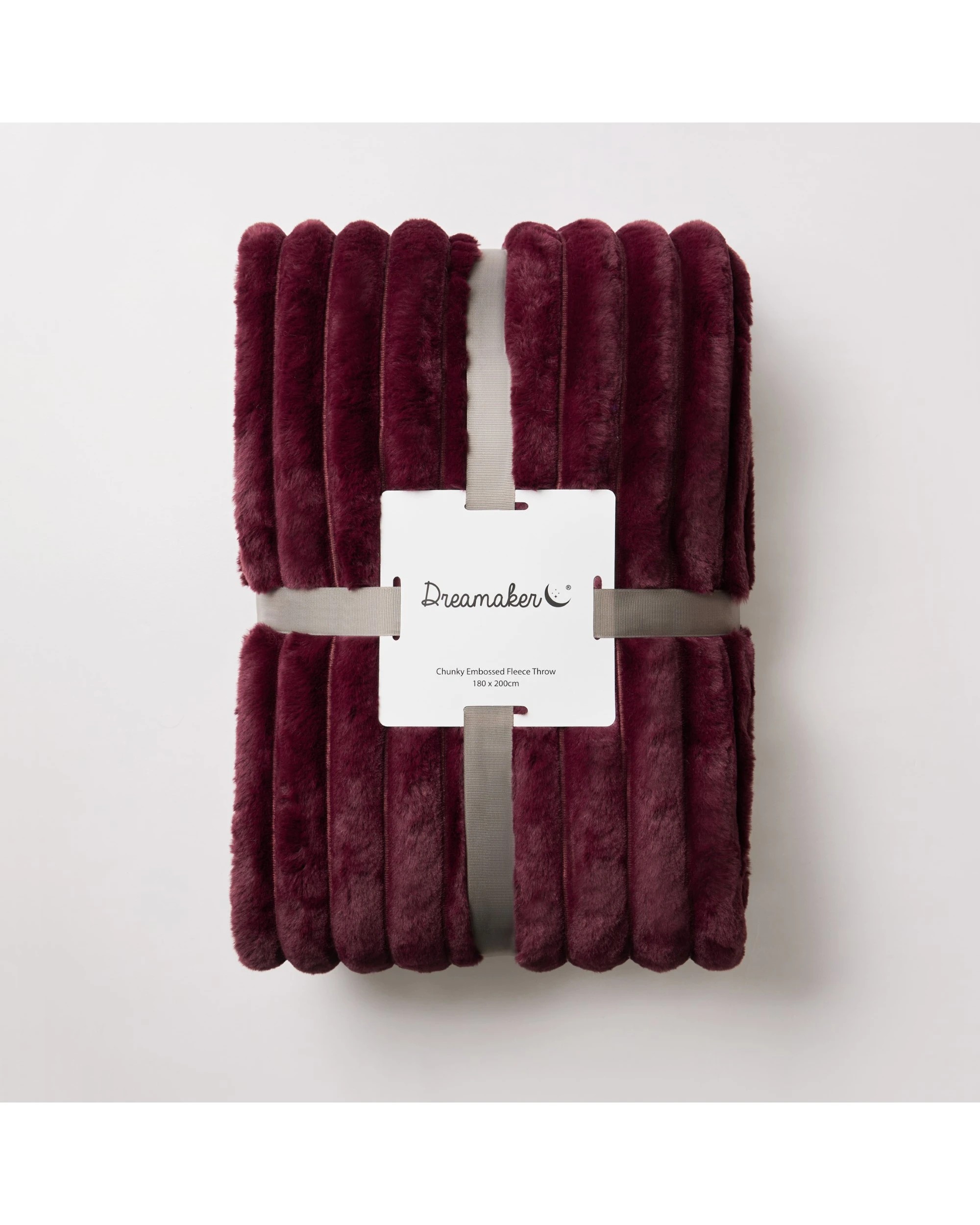 3 Dreamaker Chunky Embossed Fleece Throw 180x200cm - Cherry, 3 of 3