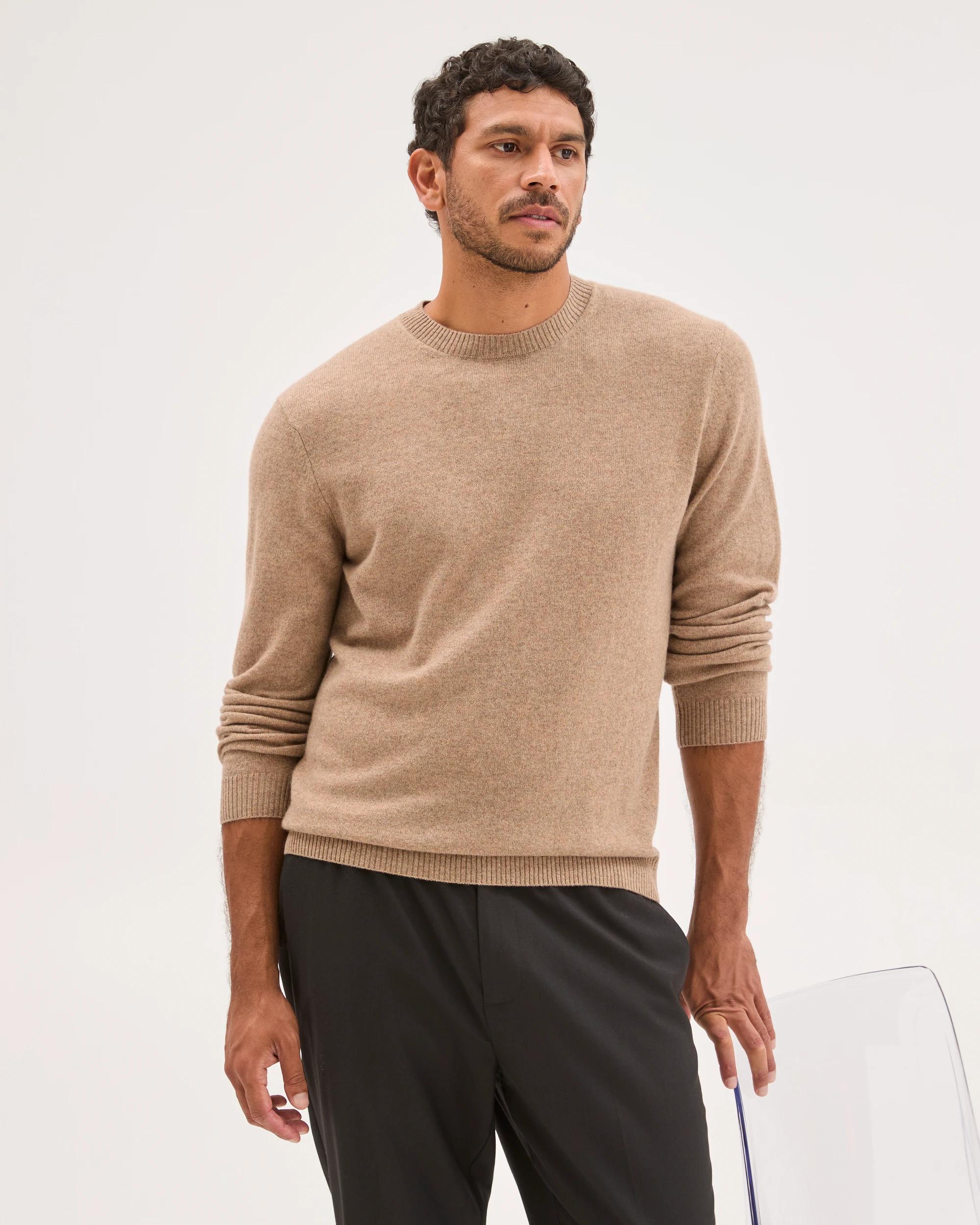 1 Preview Cashmere Crew Neck Knit Jumper OATMEAL, 1 of 6