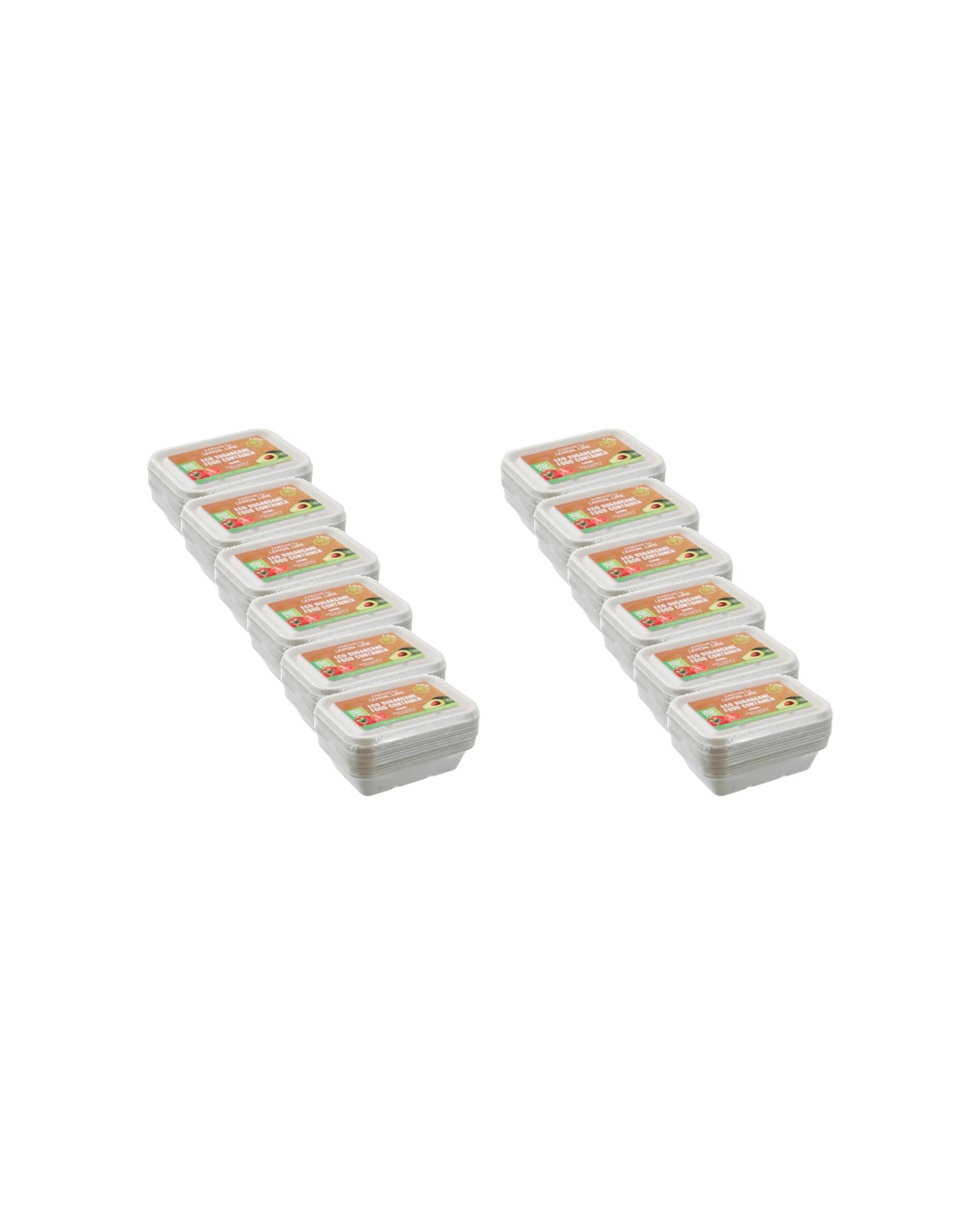 1 Lemon & Lime 12x 8pc Eco Sugarcane Food Container Set 500Ml Biodegradable Set - Multi, 1 of 6