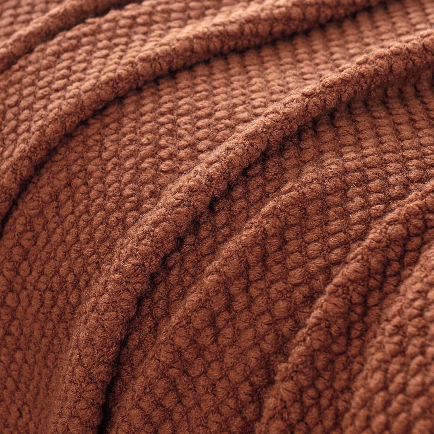 7 Gioia Casa Micro Plush Knitted Throw Blanket Soft Warm Lightweight - Terracotta, 7 of 7