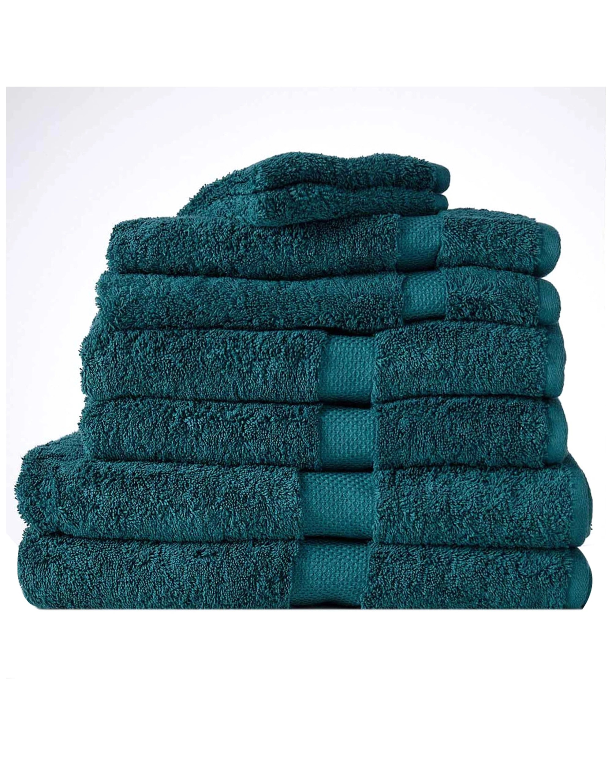 1 Canningvale 8pc Royal Splendour Luxury Cotton Bathroom Towel Set Azzurrite Teal
 - Blue, 1 of 4