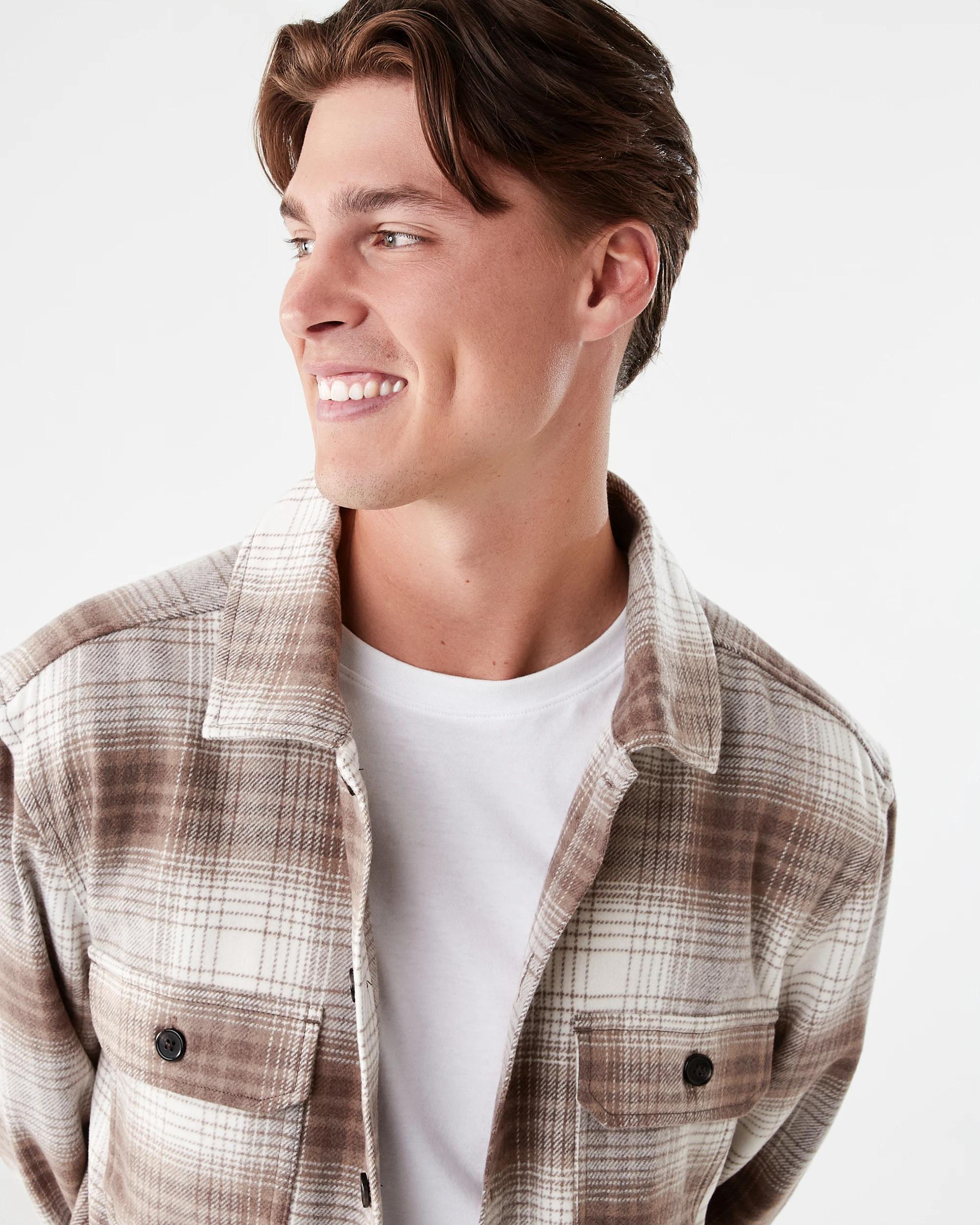5 Long Sleeve Check Overshirt Brn Check, 5 of 9