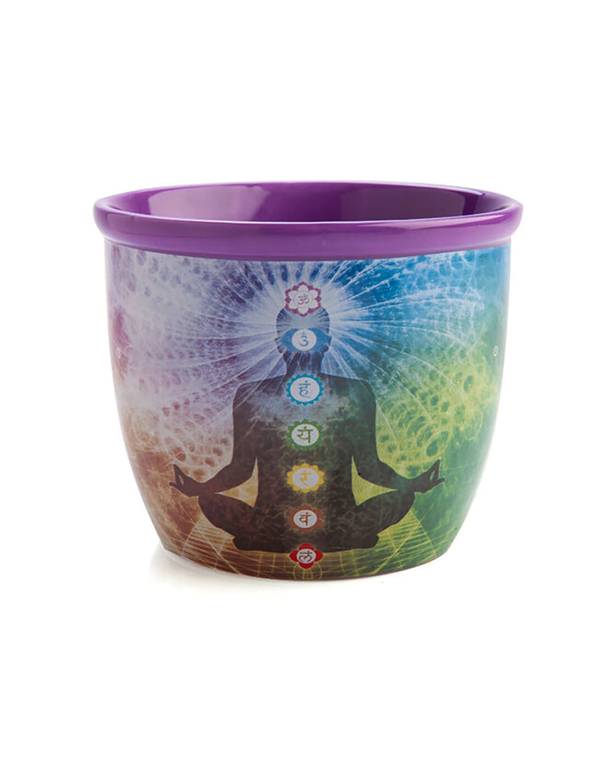 1 MDI Smudge Bowl Sage & Incense Burner Ceramic Chakra 12.5x10.5cm - Purple, 1 of 5
