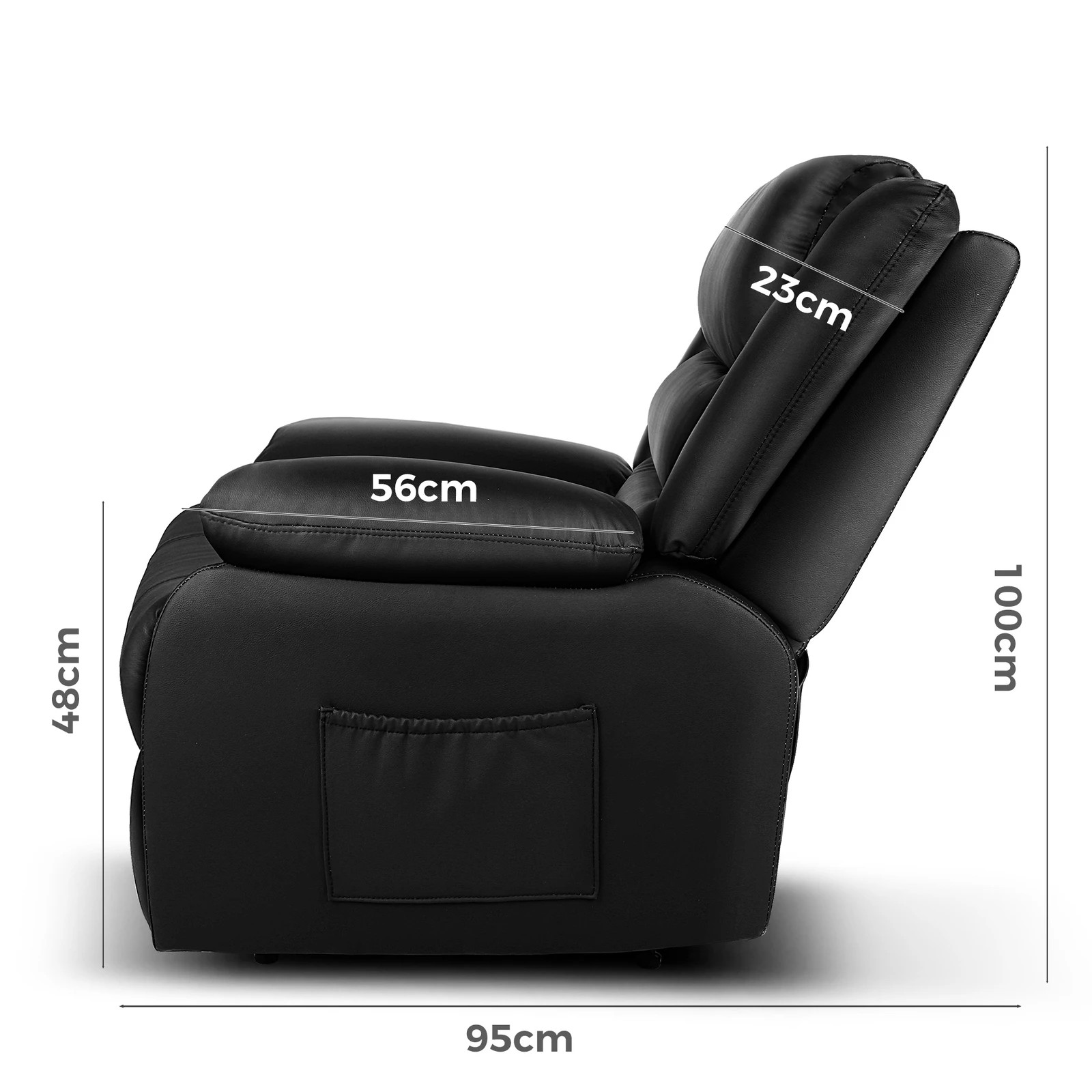 10 Alfordson Recliner Chair Leather - Black, 10 of 10