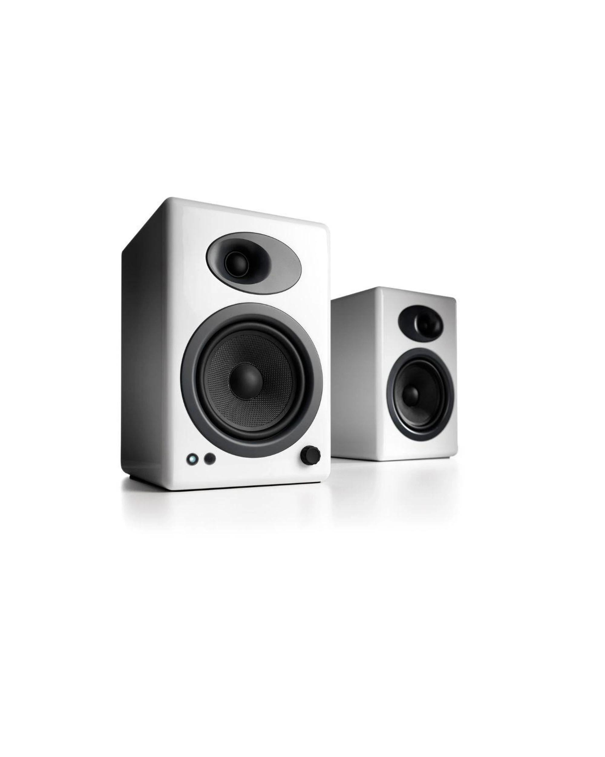 1 Audioengine A5 Classic Powered Bookshelf Speakers For Desktop PC Gloss White, 1 of 4