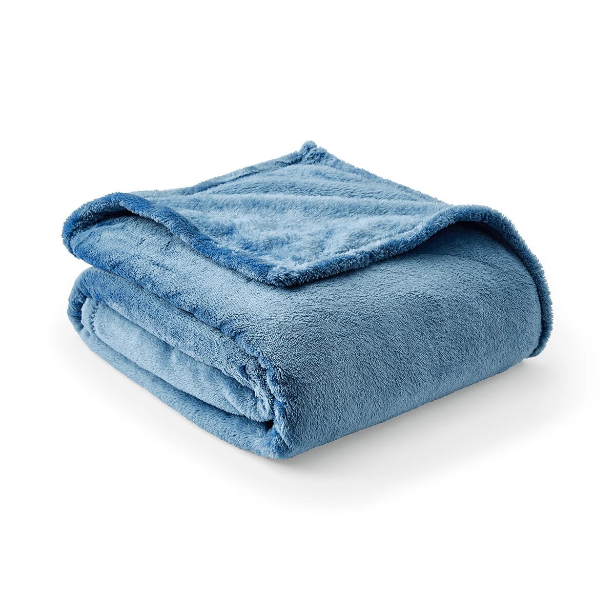 1 Plush Blanket - Single Bed, Blue, 1 of 5