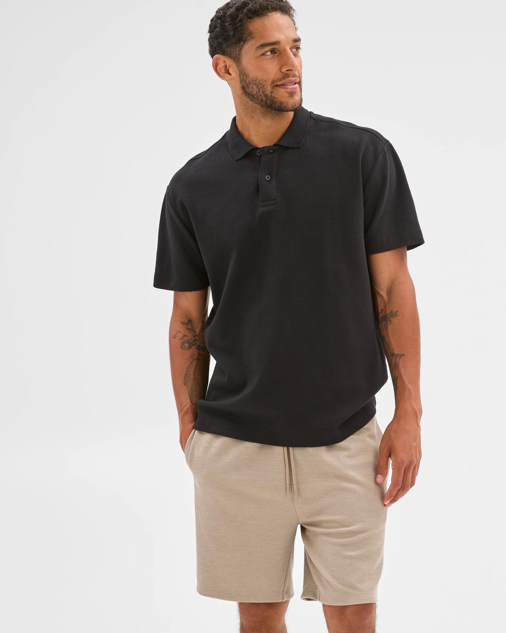 3 Target Textured Fleece Shorts SAND, 3 of 5