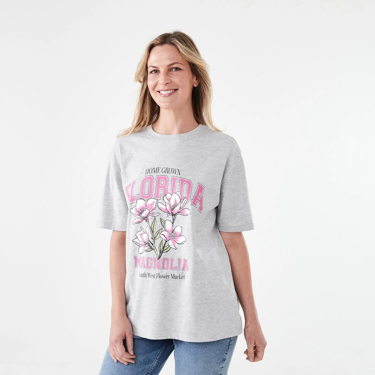 2 Short Sleeve Oversized Boyfriend T-shirt Magnolia, 2 of 5