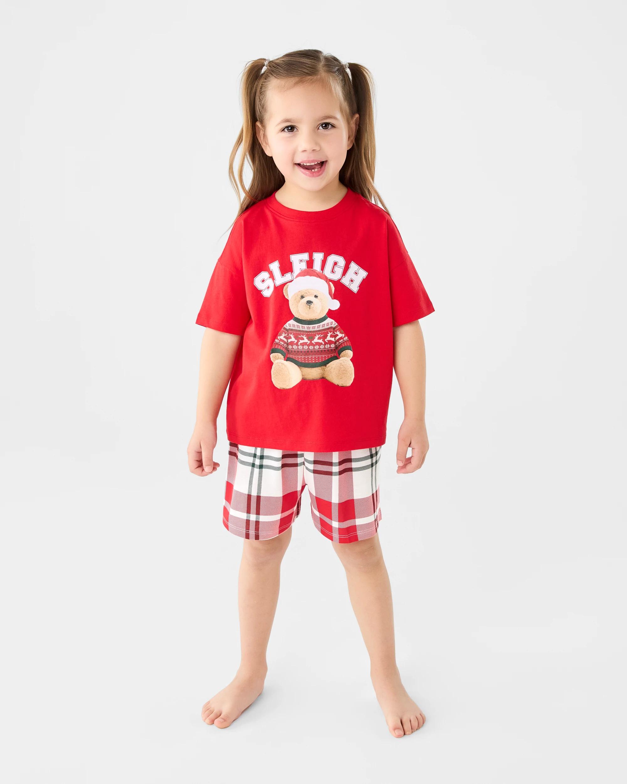 7 Family Matching Christmas Sleigh Bear Younger Kids Pyjama Set Xmas Teddy, 7 of 9
