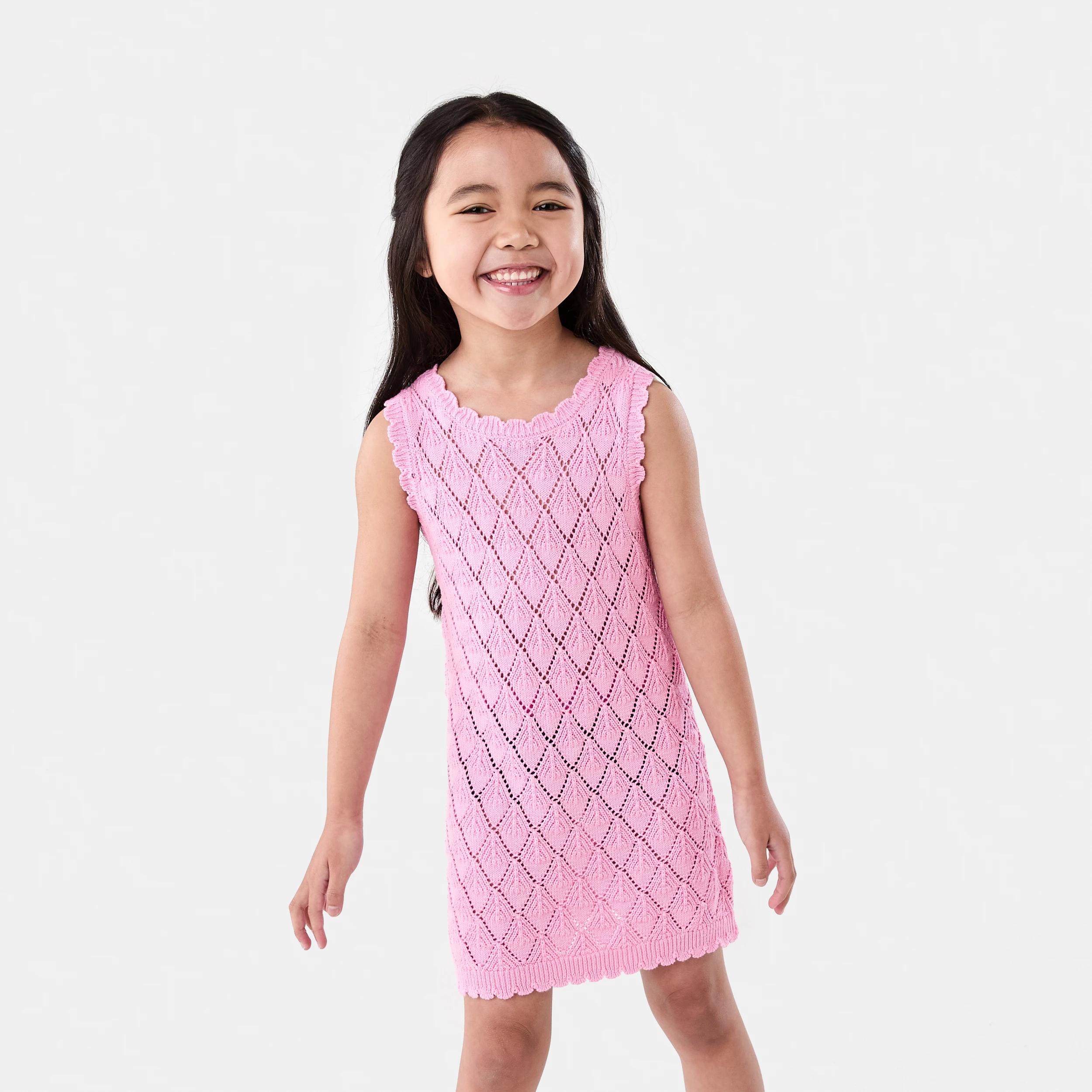 1 Knitted Dress BUBBLEGUM PINK, 1 of 7