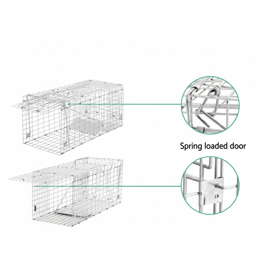 2 Gardeon 2x Animal Trap Cage Possum 66x23cm - Silver, 2 of 5