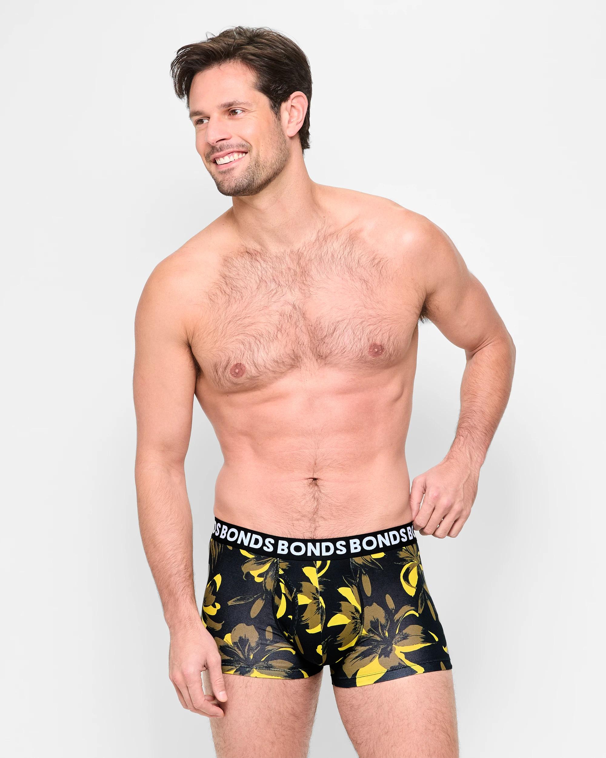 2 3 Pack Classic Trunks - Bonds FLORAL FUSION/KHANKI/BLACK, 2 of 3