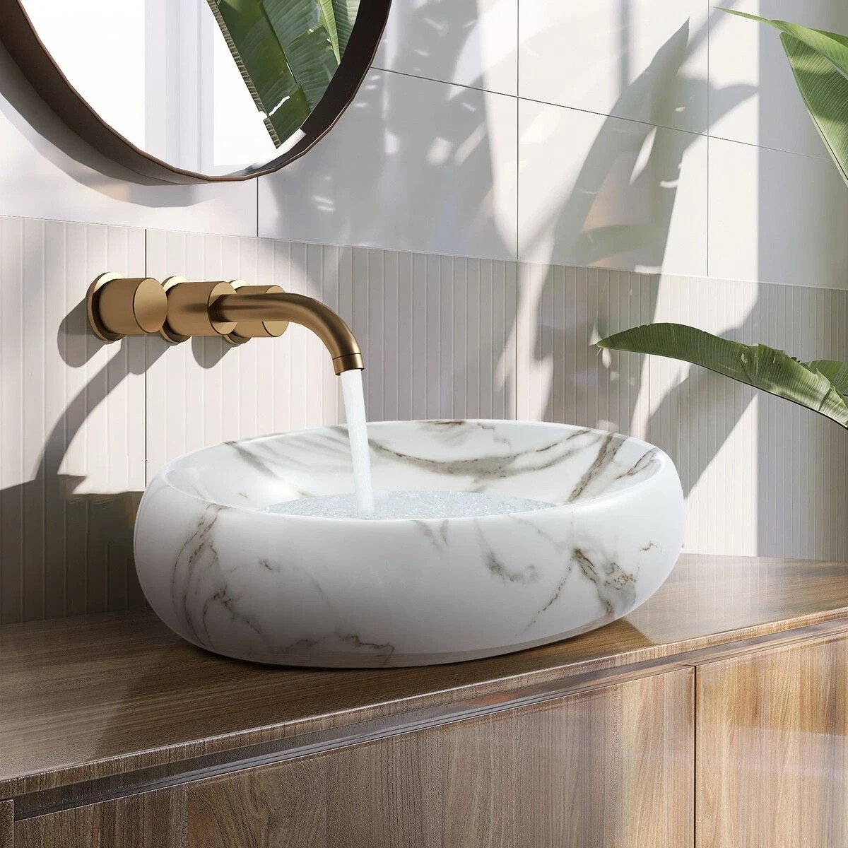 3 LUXSUITE Bathroom Sink Vessel Vanity Hand Wash Basin Washing Bowl Above Counter Toilet Bath Countertop Ceramic White, 3 of 7