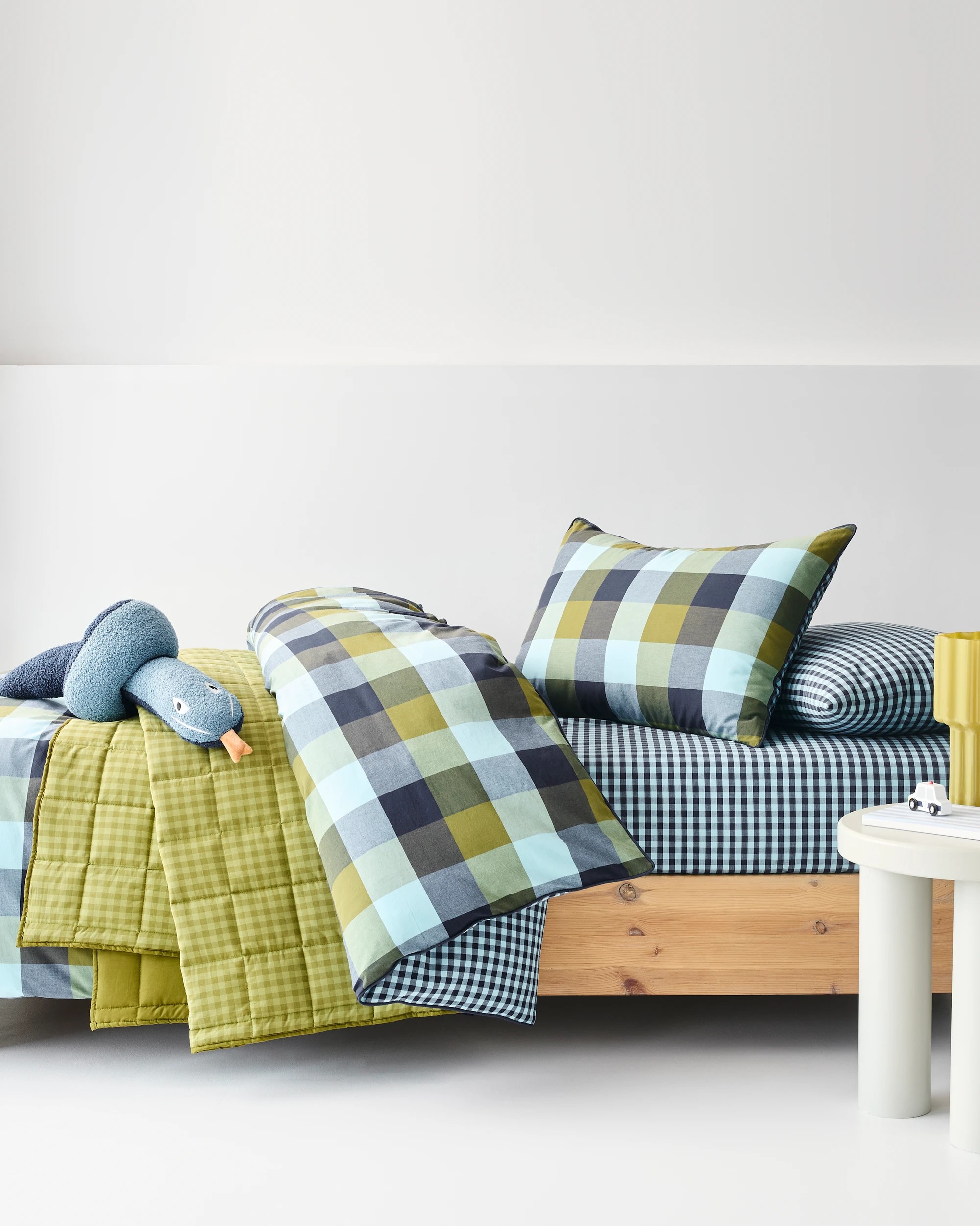 4 Target Grayson Gingham Cotton Ruffle Quilt Cover Set - Double Bed - Blue, 4 of 10