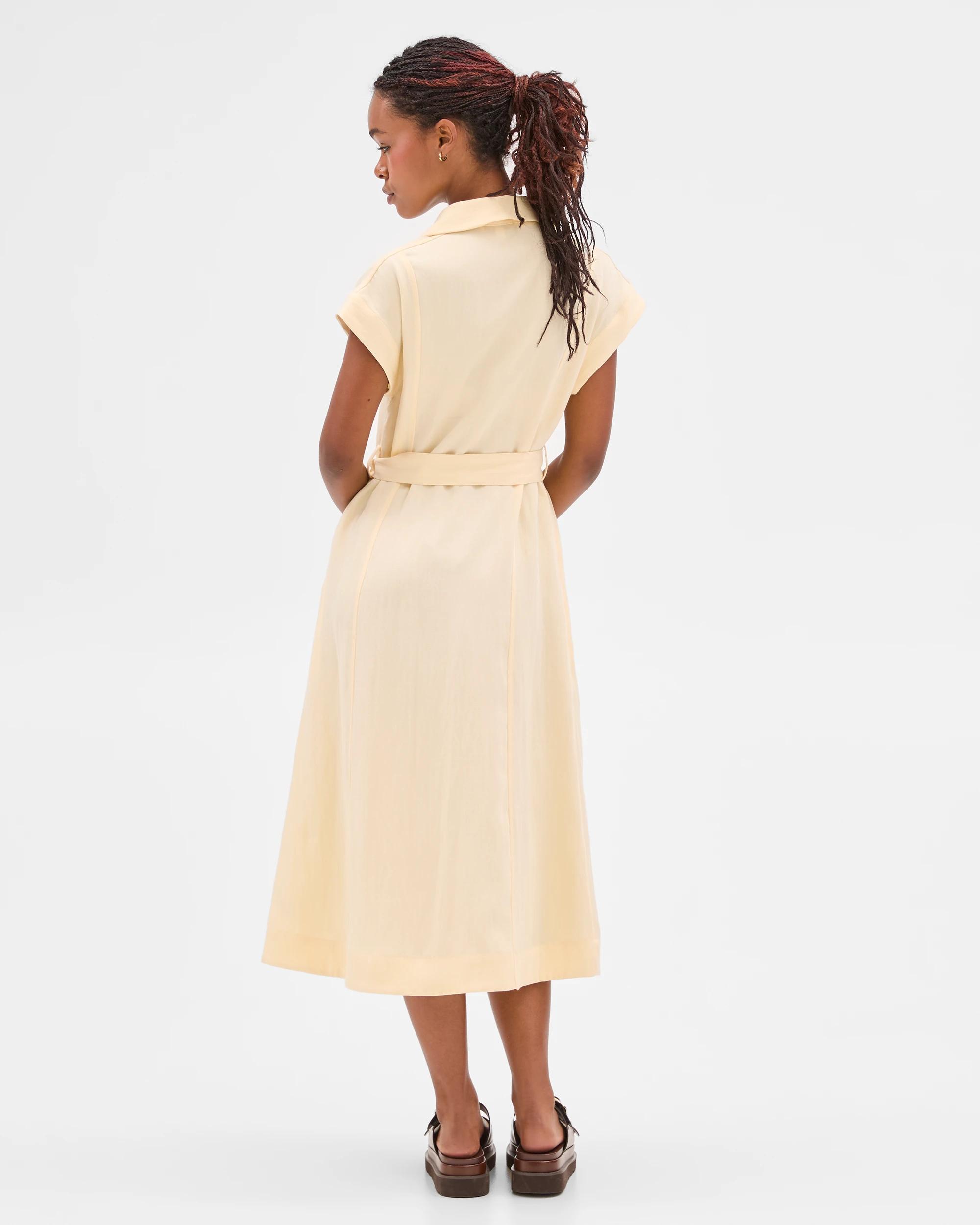 5 Target Petites Midi Shirt Dress SOFT BUTTER, 5 of 6