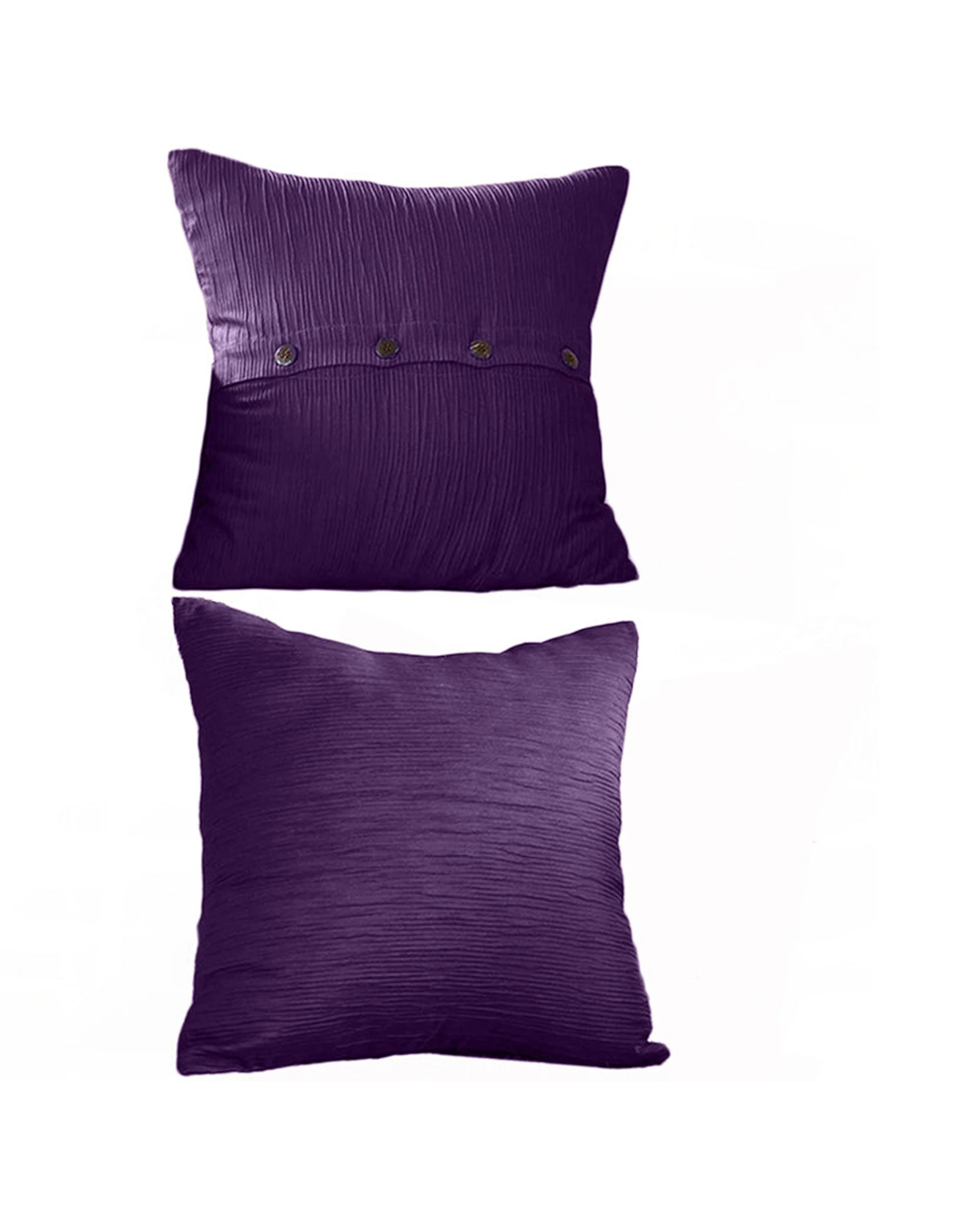 1 Cotton More 2pc Seersucker Pattern Sofa Cushion Covers 45x45cm - Purple, 1 of 2