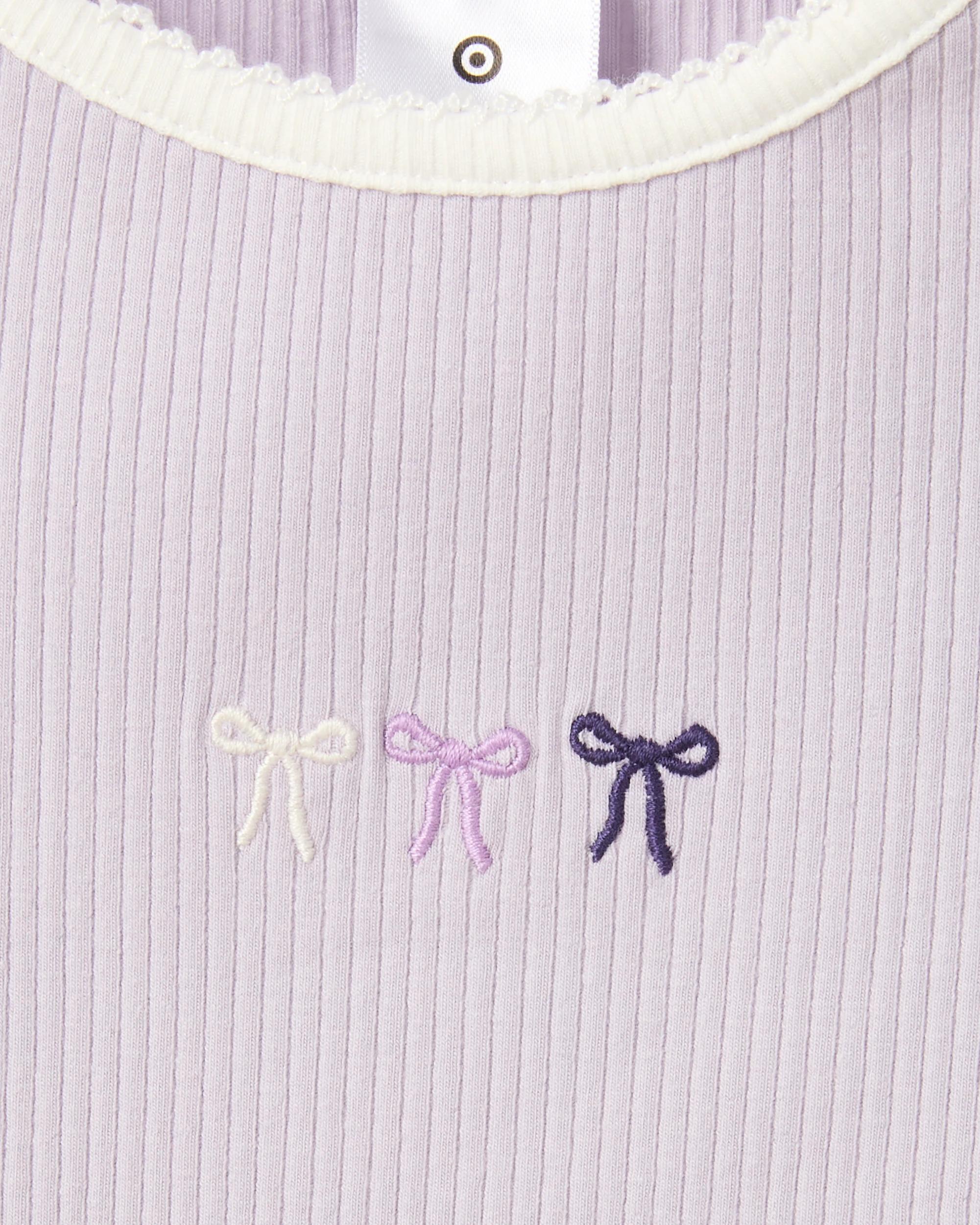 6 Target Kids Australian Cotton Blend Long Sleeve Rib T-Shirt PURPLE BOW, 6 of 6