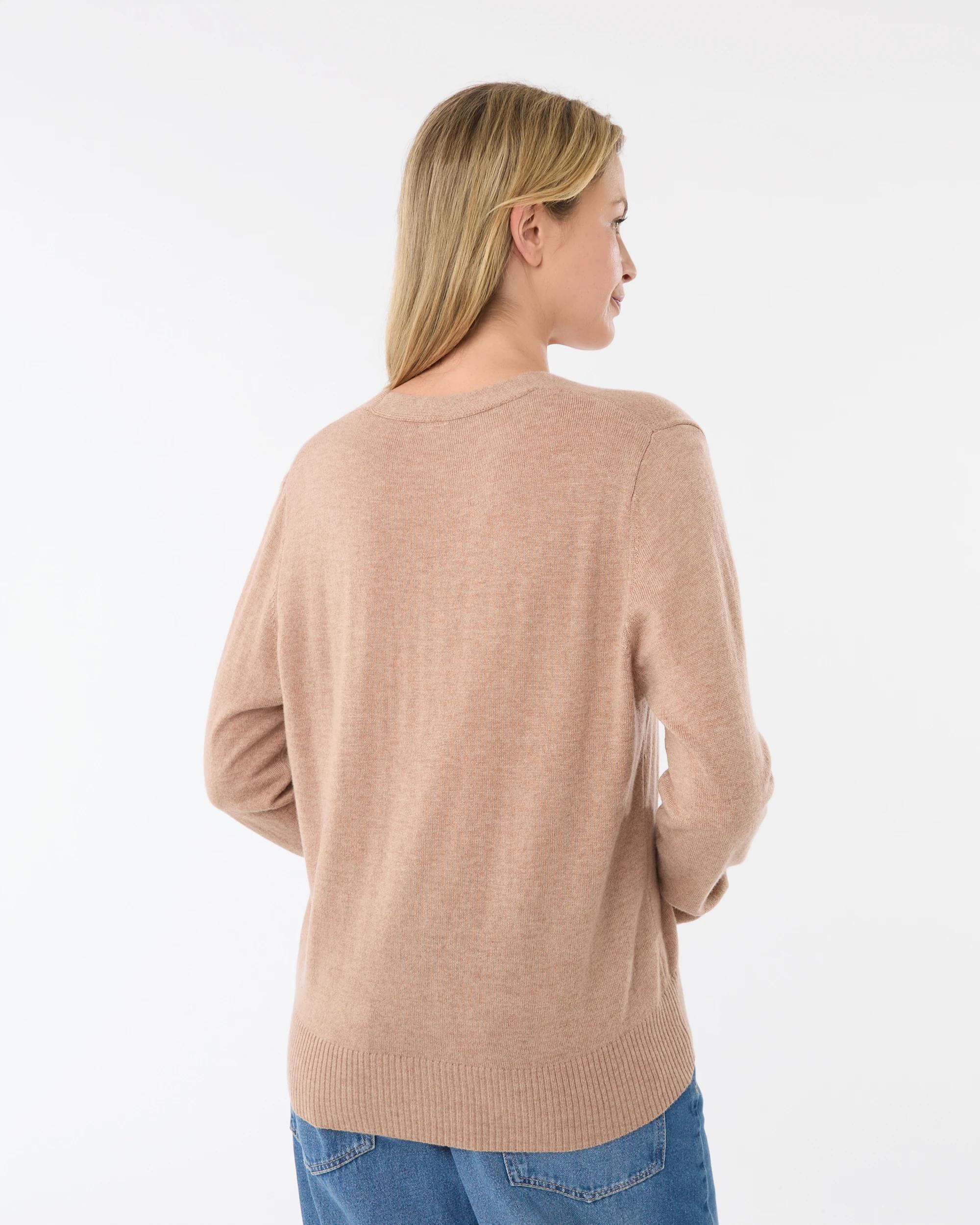 3 Merino Wool Cardigan Nat Taupe, 3 of 7