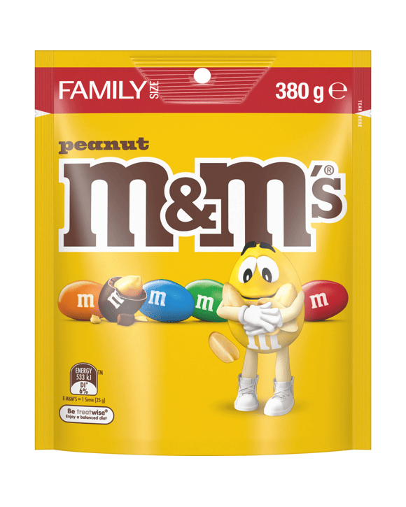 M&M's Peanut Milk Chocolate Snack & Share Bag 380g
