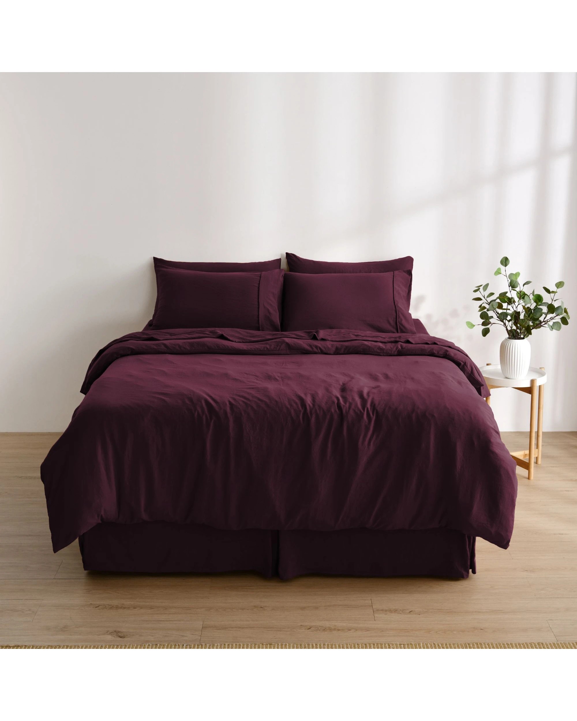 7 Dreamaker Superfine Washed Microfibre Pleated Valance - Super King Bed - Cherry, 7 of 7