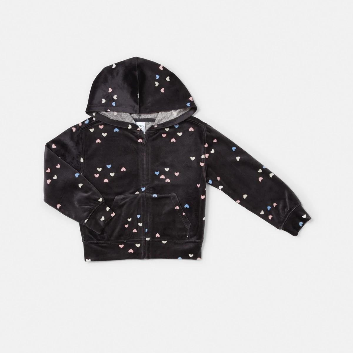 9 Velour Zip Through Sweatshirt Hearts, 9 of 10
