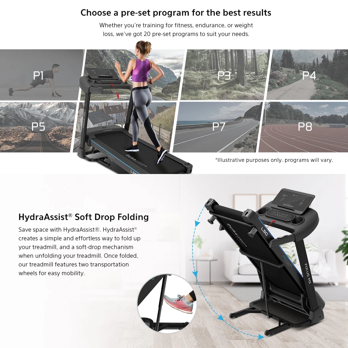 9 LSG Fitness FOCUS M3 Treadmill - Black, 9 of 10