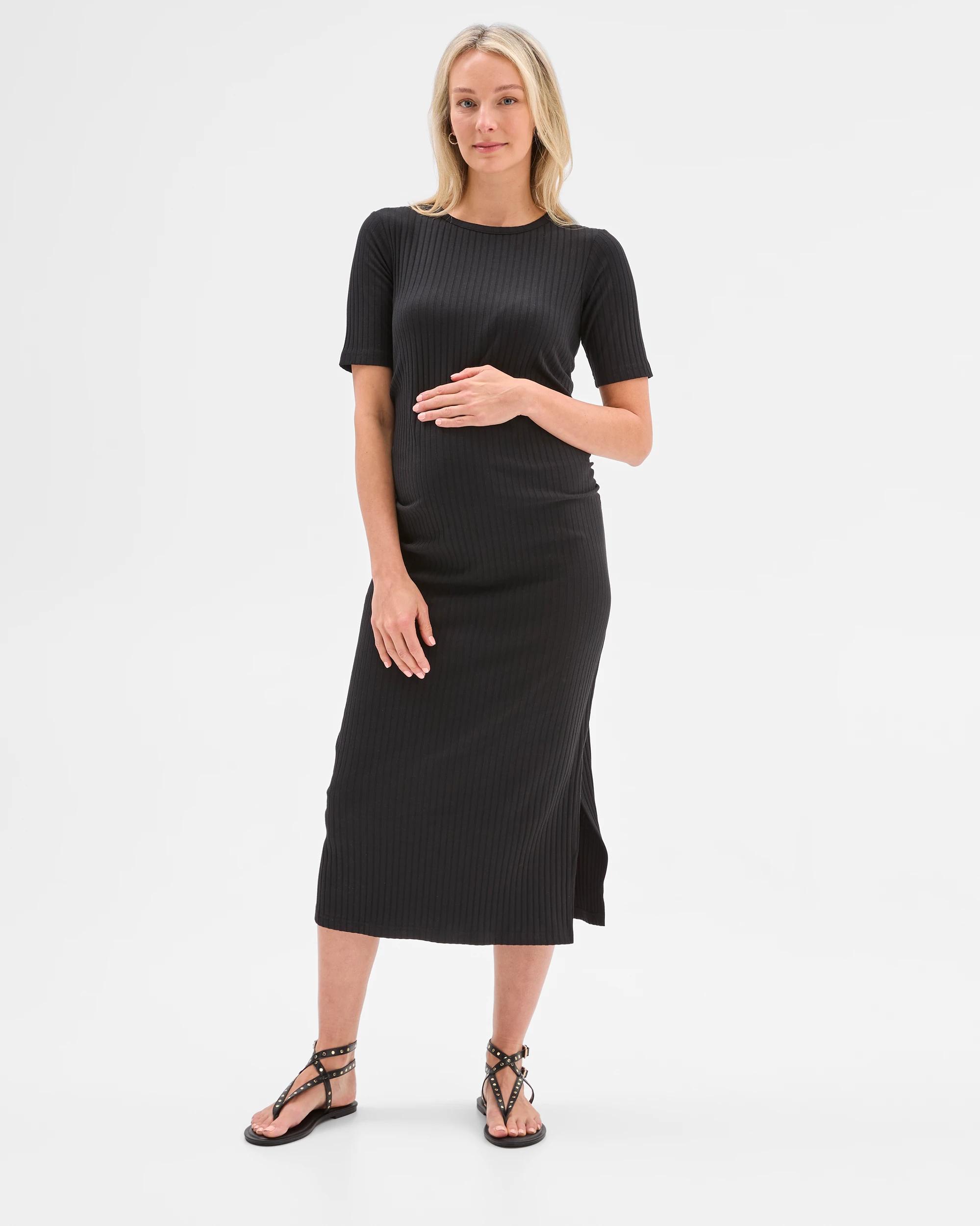 1 Target Maternity Jersey Maxi Dress BLACK, 1 of 5