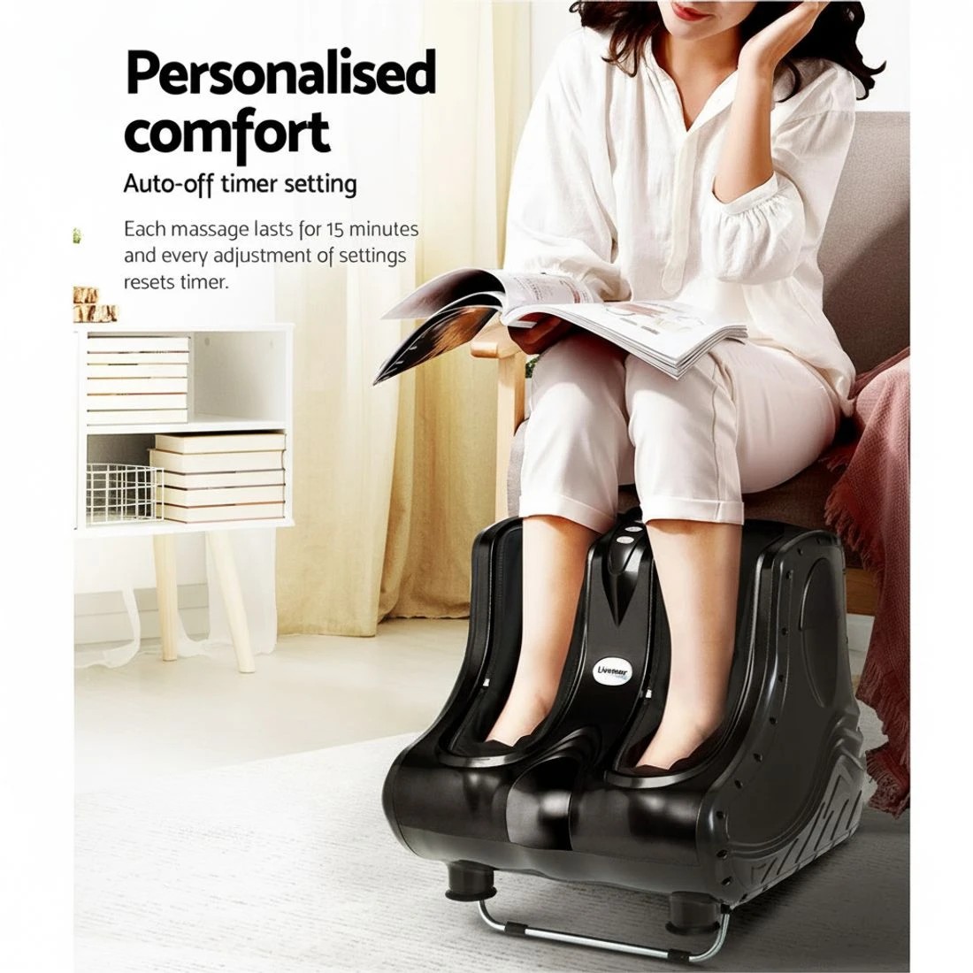 5 Livemor Foot Massager Massagers Shiatsu Electric Roller Ankle Calf Leg Kneading - Black, 5 of 8