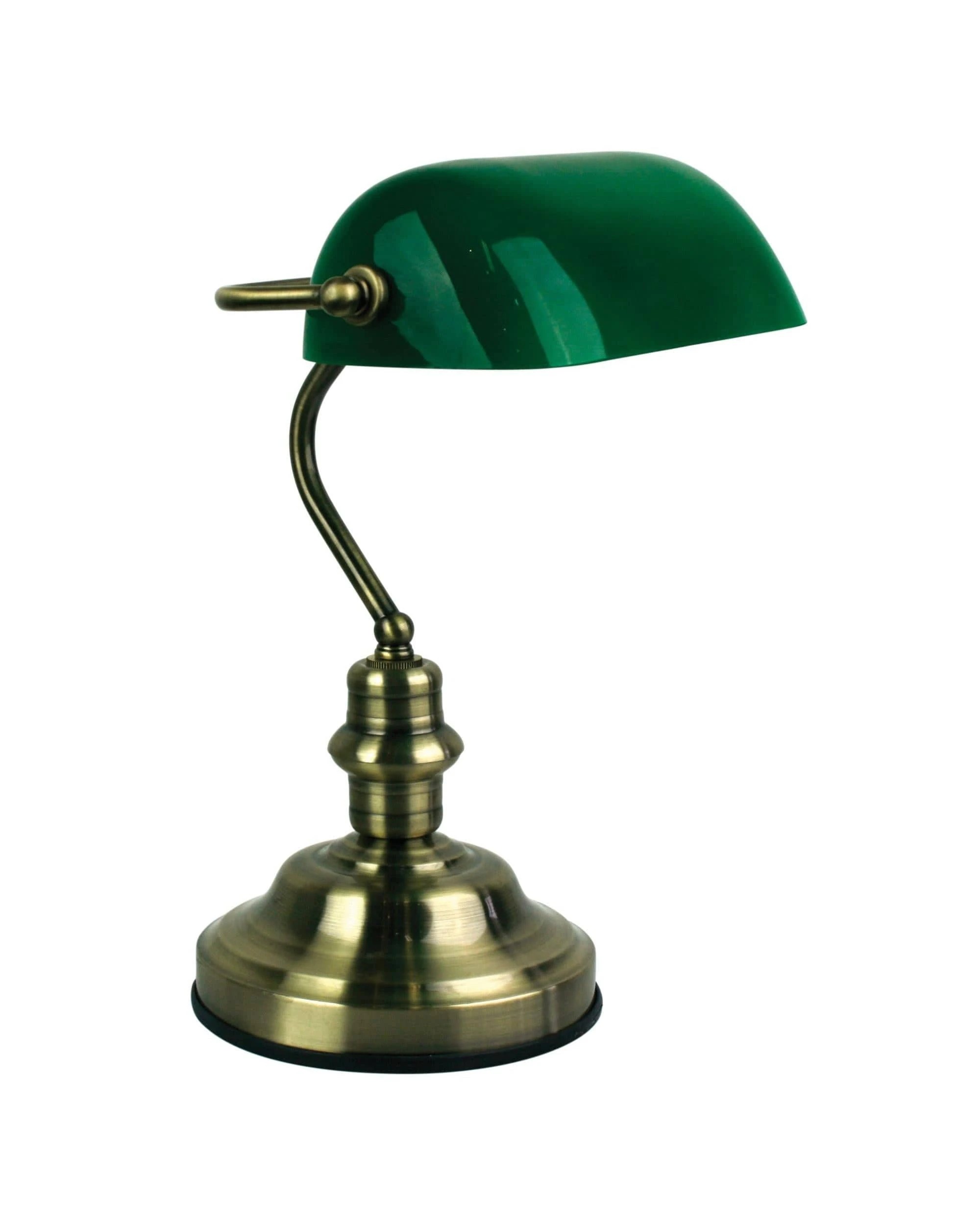 1 Oriel Lighting Bankers Touch Onoff Touch Lamp Antique Brass - Green, 1 of 3