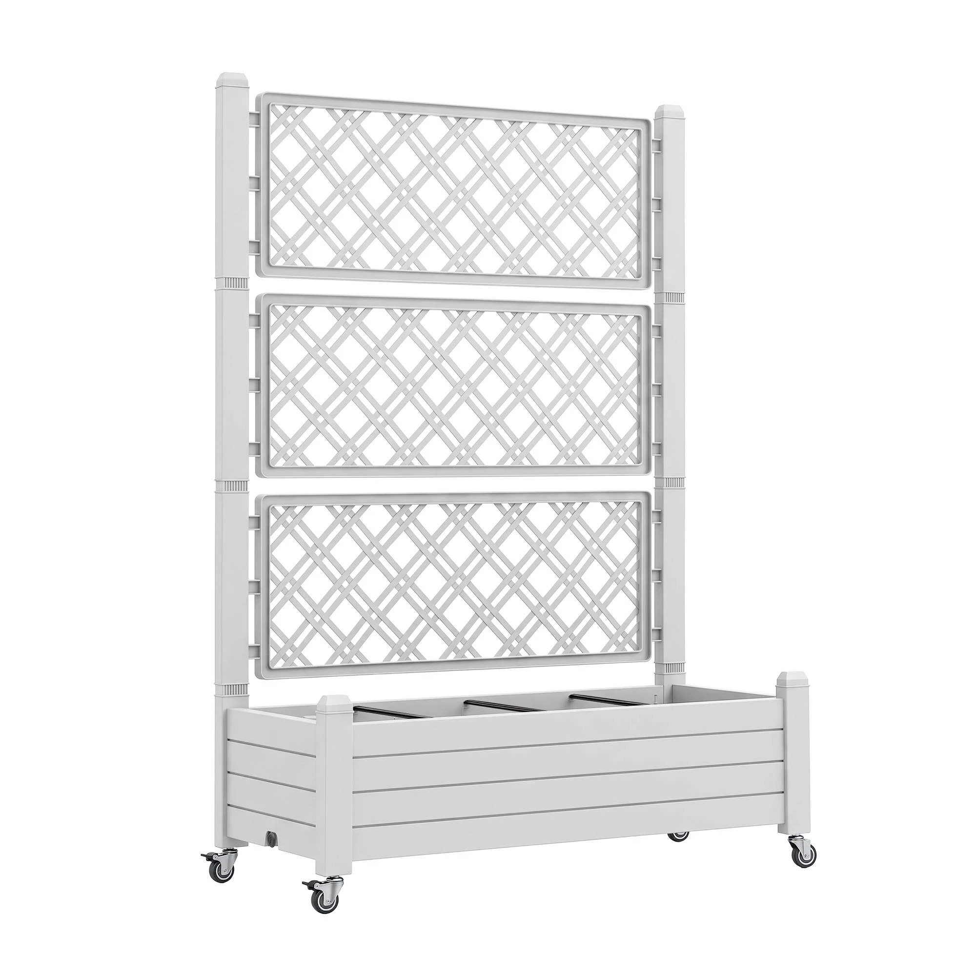 Green Fingers Mobile Planter Box with Trellis, Garden Bed with Privacy ...