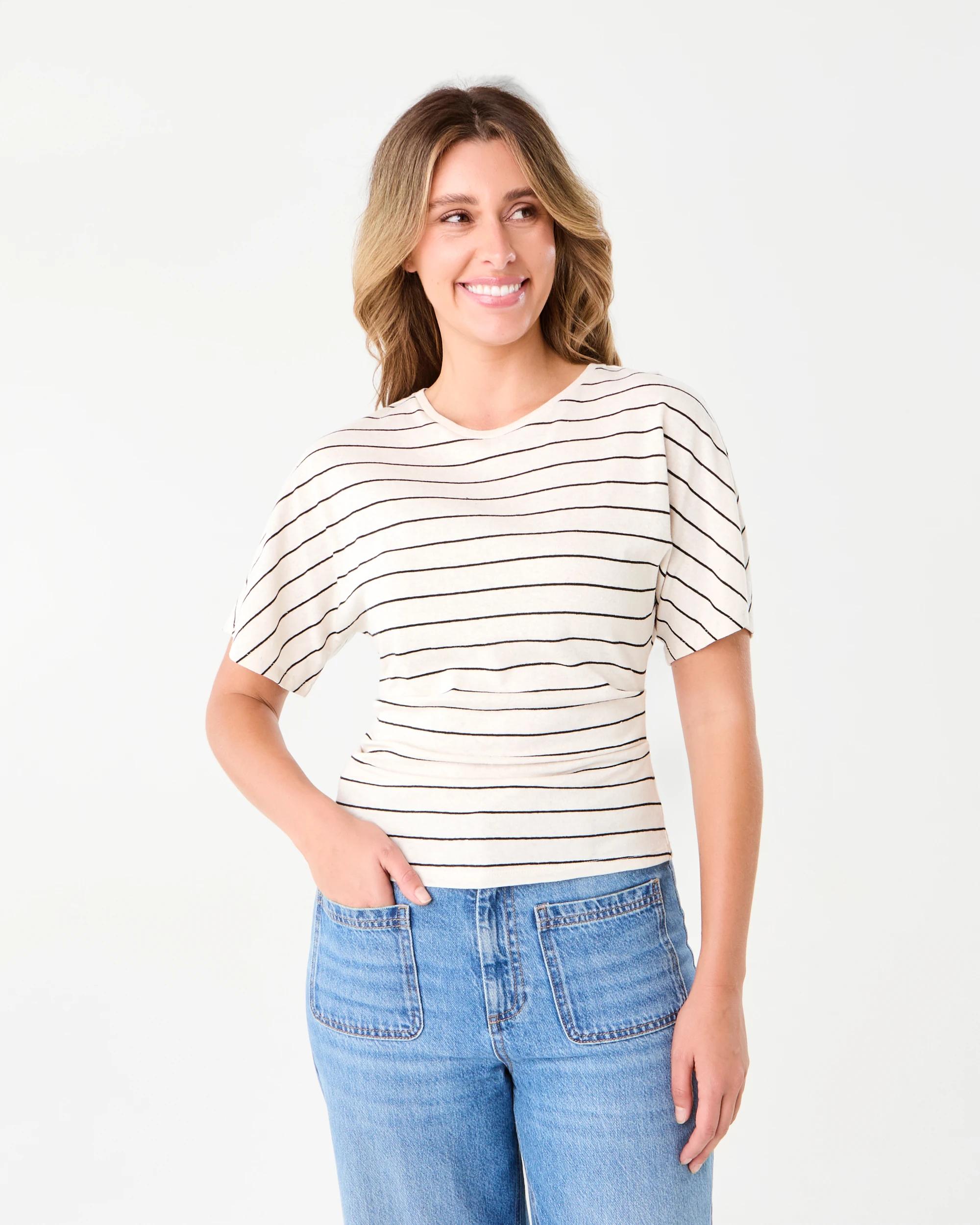 1 Extended Sleeve T-shirt Natstripe, 1 of 6
