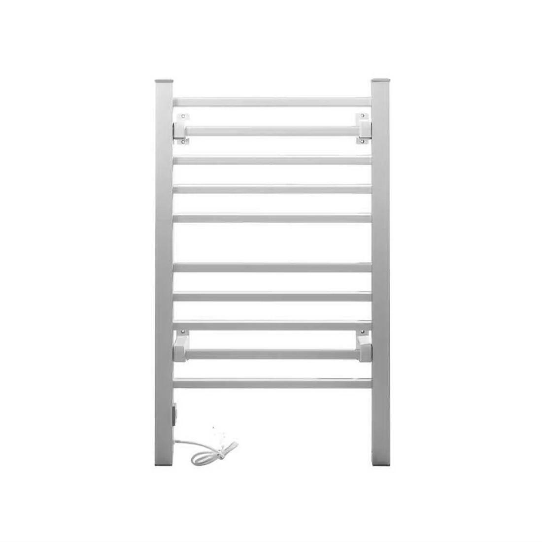 4 Devanti Electric Heated Towel Rail Rack 10 Bars Freestanding Clothes Dry Warmer - Silver, 4 of 7